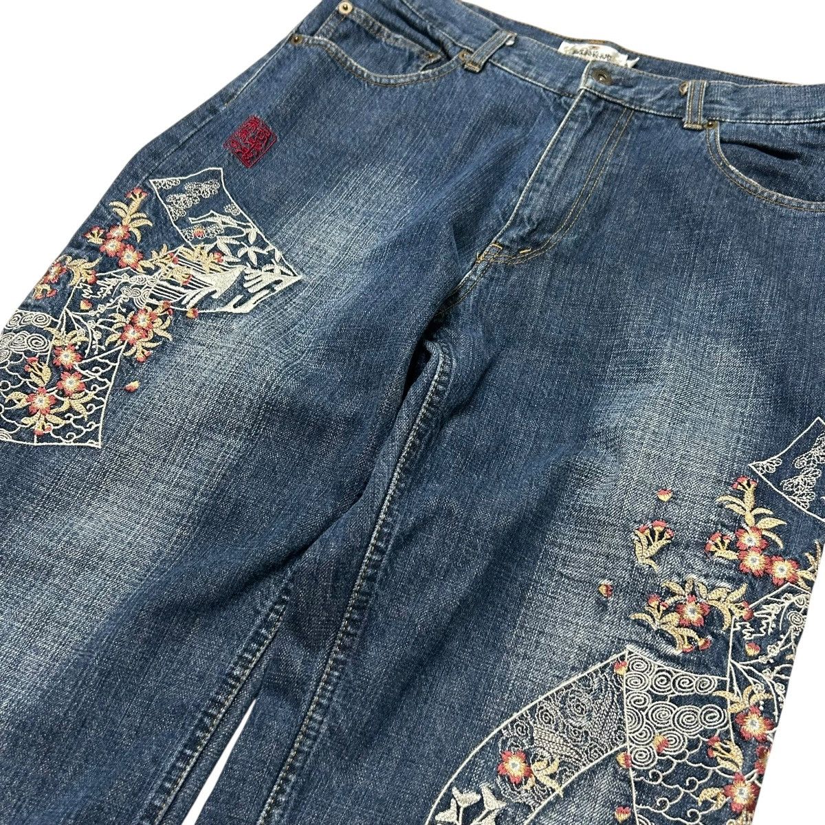 Karakuri Tamashii 383 Karakuri Tamashii jeans embroidered denim blue archive Size US 32 / EU 48 - 17 Thumbnail