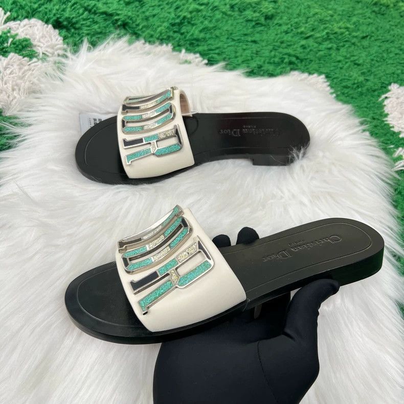 Dior Dior Turquoise Letter Slide Sandals-2505 Size US 5.5 / EU 38 - 4 Thumbnail