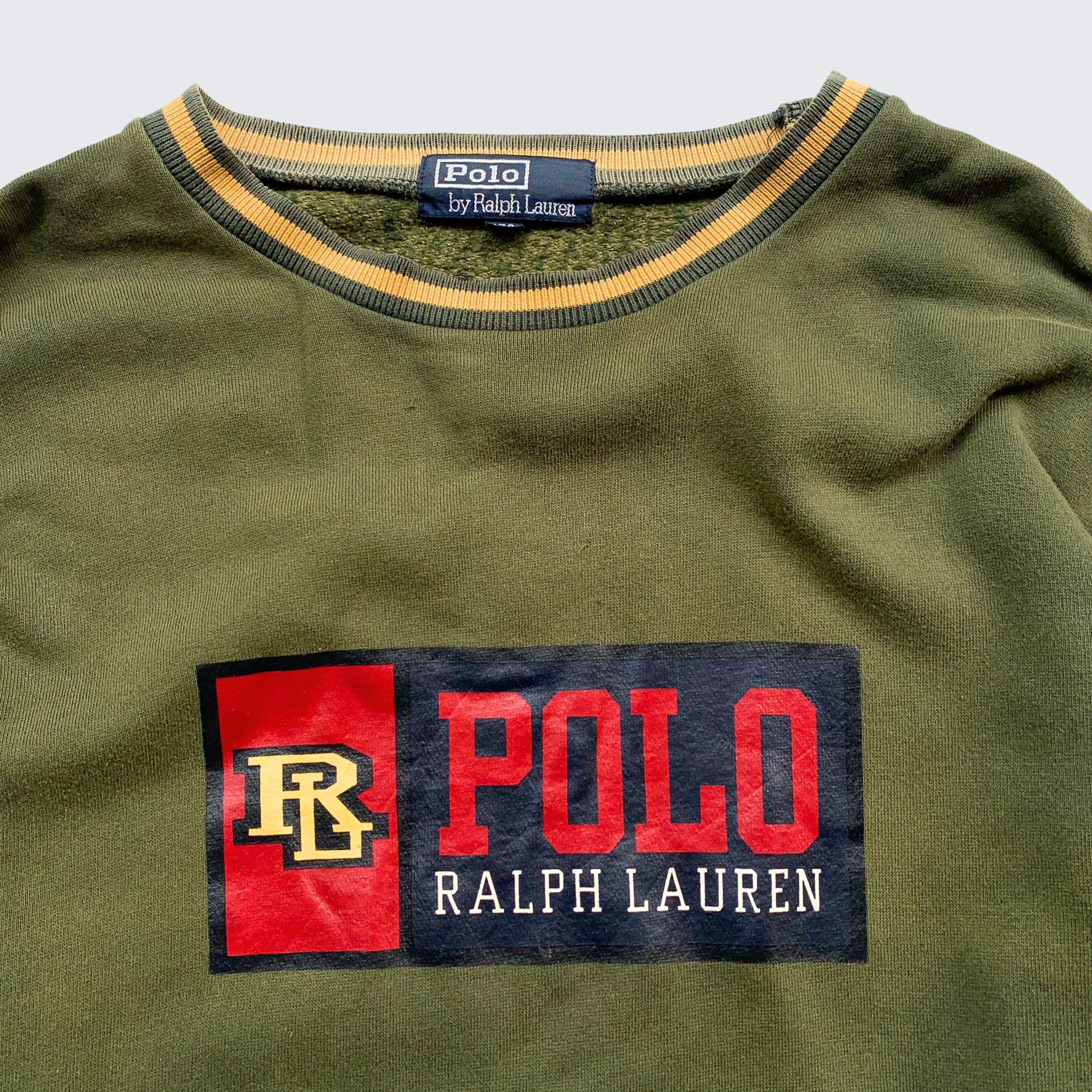 Polo Ralph Lauren Sunfaded Vintage 1990s Polo Ralph Lauren Varsity Sweater Size US M / EU 48-50 / 2 - 2 Thumbnail