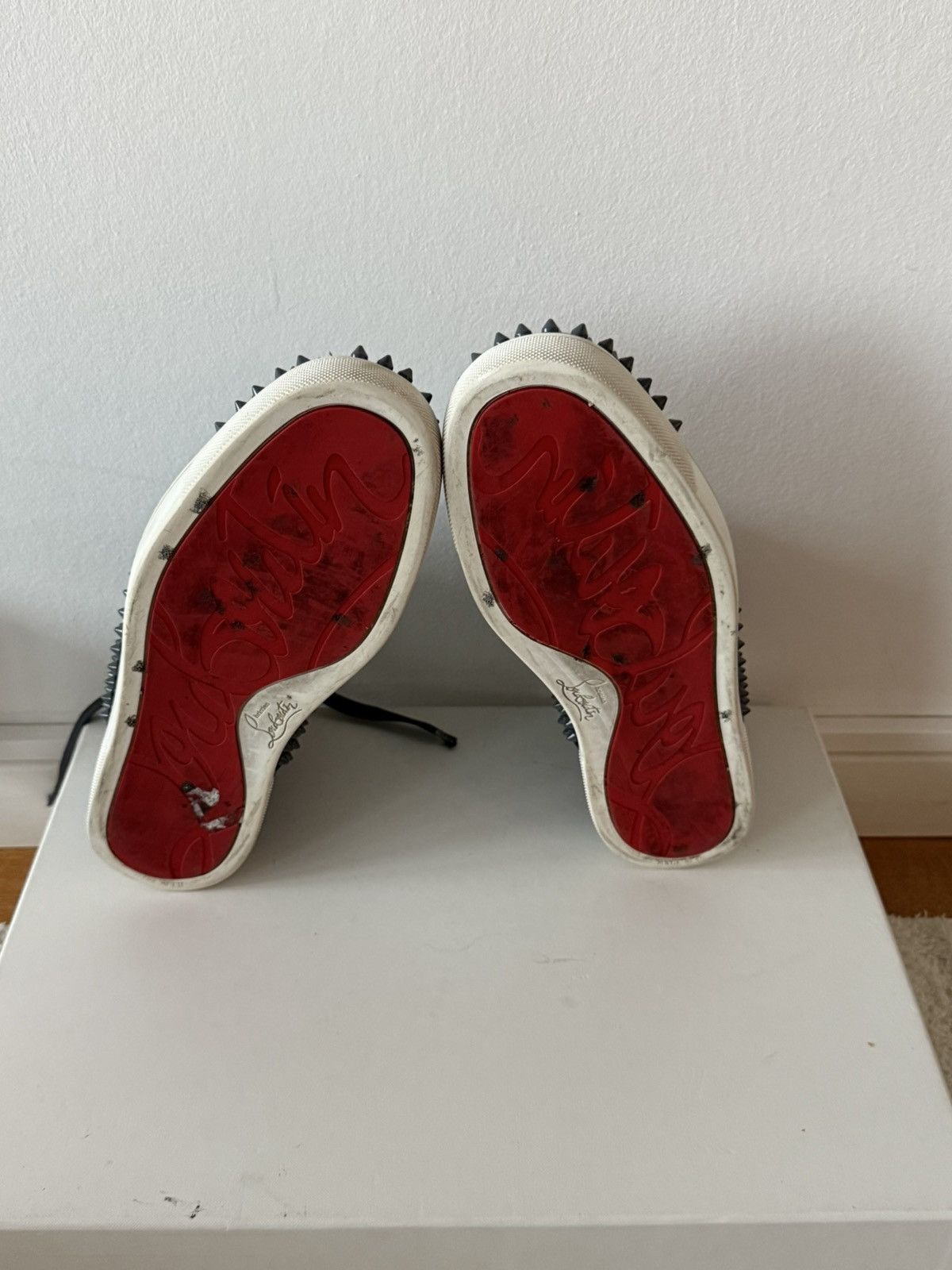 Christian Louboutin Christian Louboutin Grey Leather Louis Spikes High Top Size US 7.5 / EU 40-41 - 8 Thumbnail