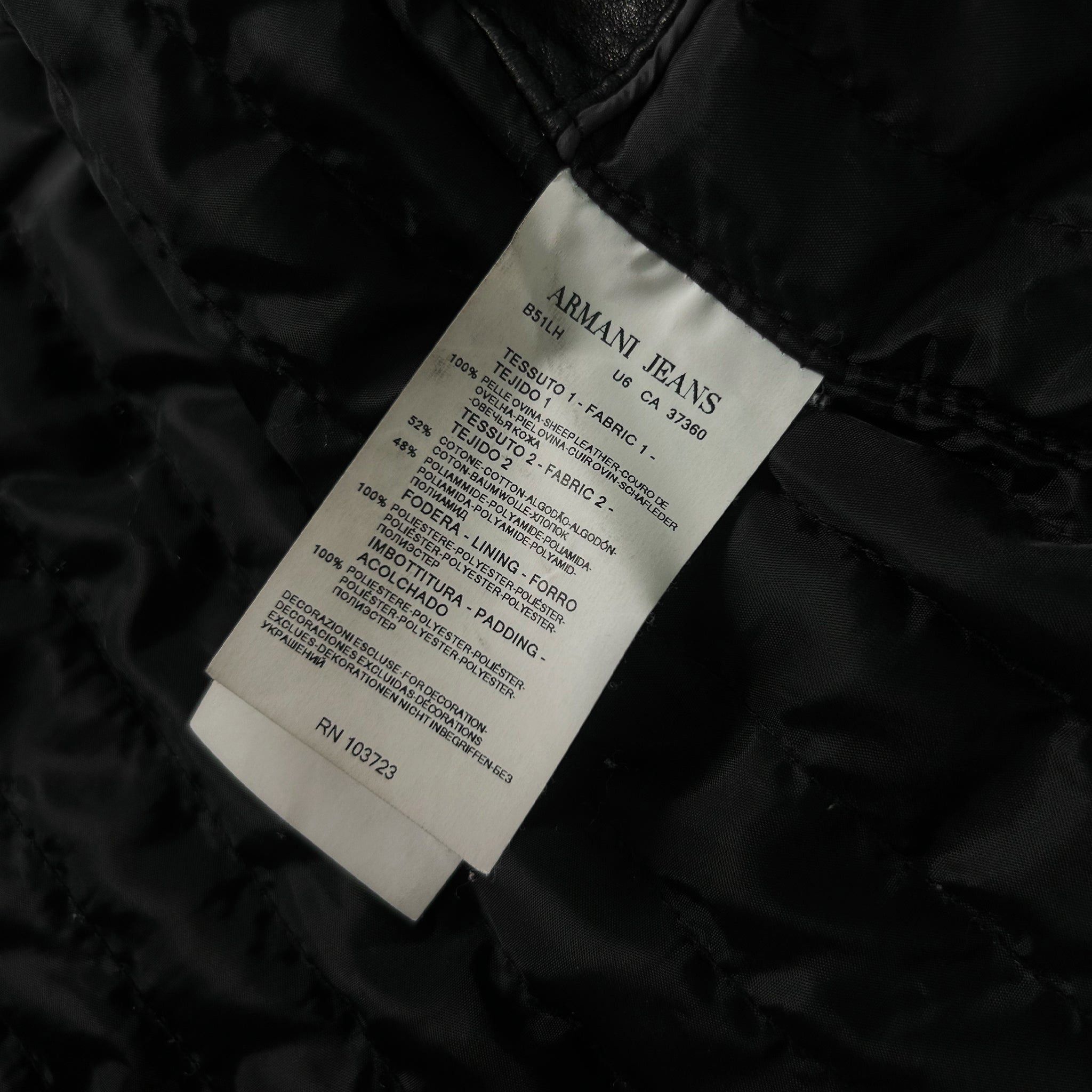 Armani Armani Jeans Black Leather Sleeves Jacket Size US M / EU 48-50 / 2 - 6 Thumbnail