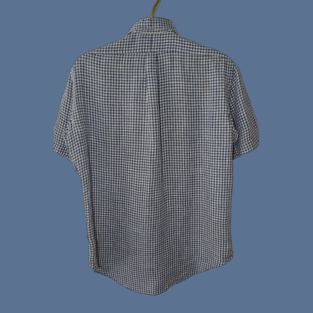 Polo Ralph Lauren VINTAGE Polo Ralph Lauren Mens S/S Linen Shirt SZ Medium Classic Fit Blue Check Shirt Size US M / EU 48-50 / 2 - 1 Thumbnail