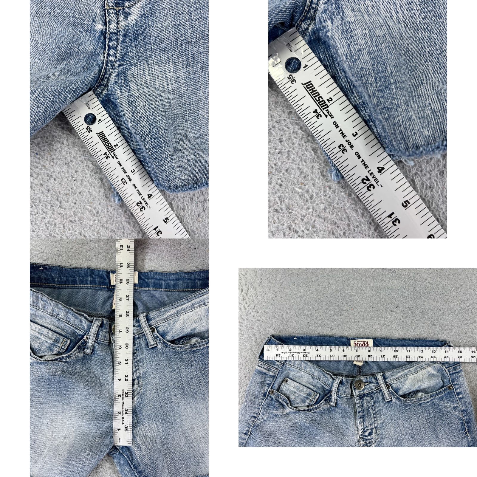 Denime Mudd Womens Blue Denim Cut-Off Shorts 28x4 Embroidered Floral 9 Distressed Cotton Casual Update Size 30" / US 8 / IT 44 - 8 Thumbnail