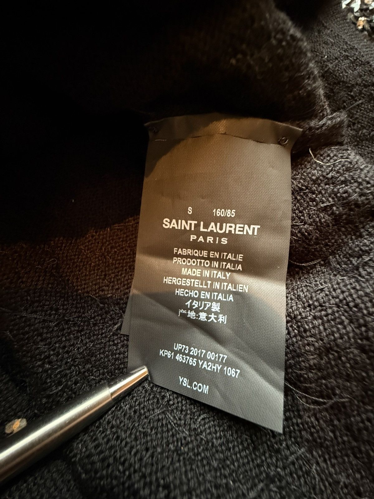 Saint Laurent Paris FW17 Saint Laurent crystal sequin embroidered sweater black Size US XS / EU 42 / 0 - 16 Thumbnail