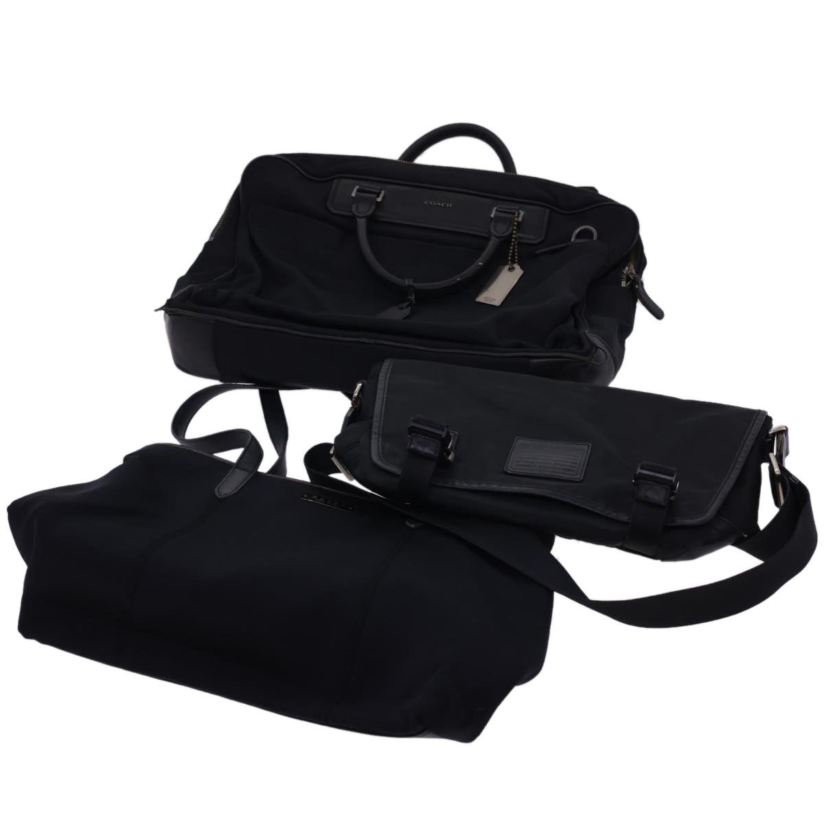 image of Coach Shoulder Bag Nylon 3Set Black Auth 39847, Women's