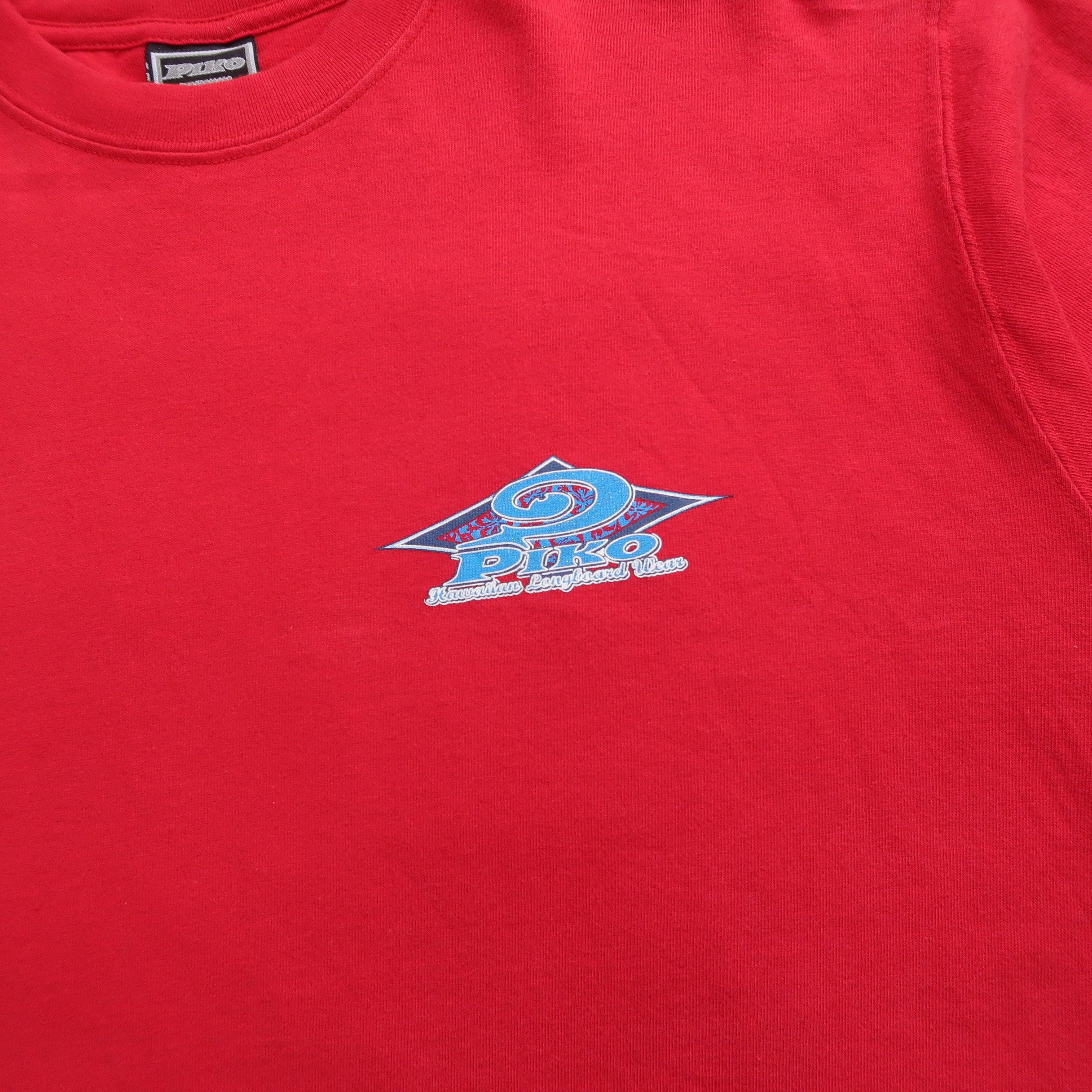 Japanese Brand 2000s Sun Surf by Piko Surf Red White T-Shirt Size US M / EU 48-50 / 2 - 6 Thumbnail