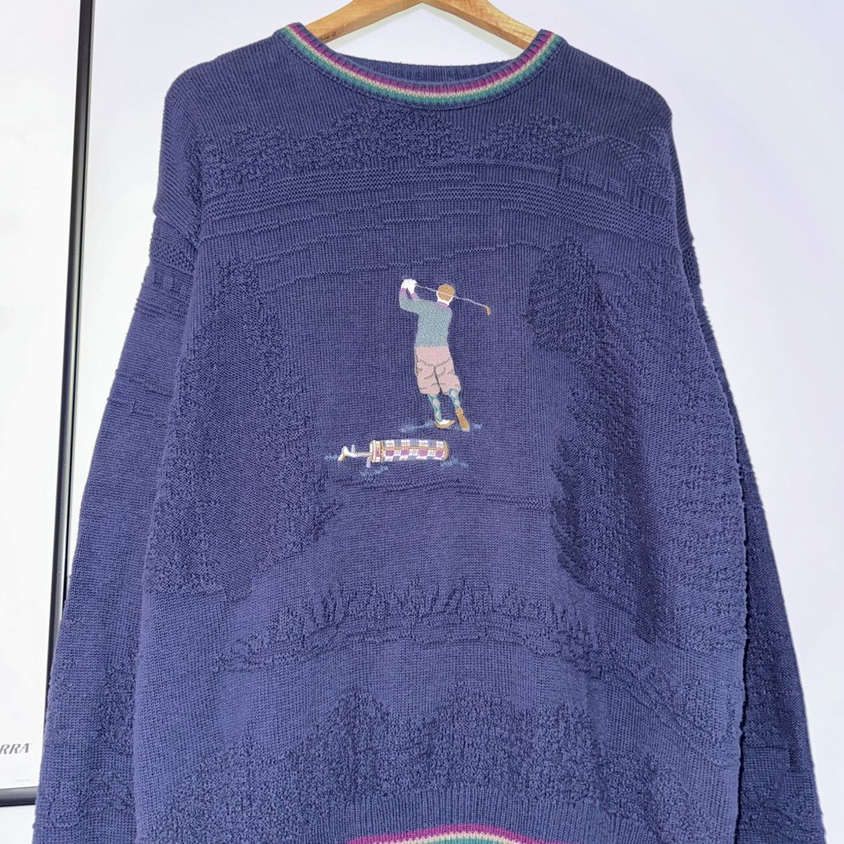 Vintage VINTAGE 90s CYPRES LINKS GOLF EMBROIDERED TEXTURED SWEATER Size US XL / EU 56 / 4 - 5 Thumbnail