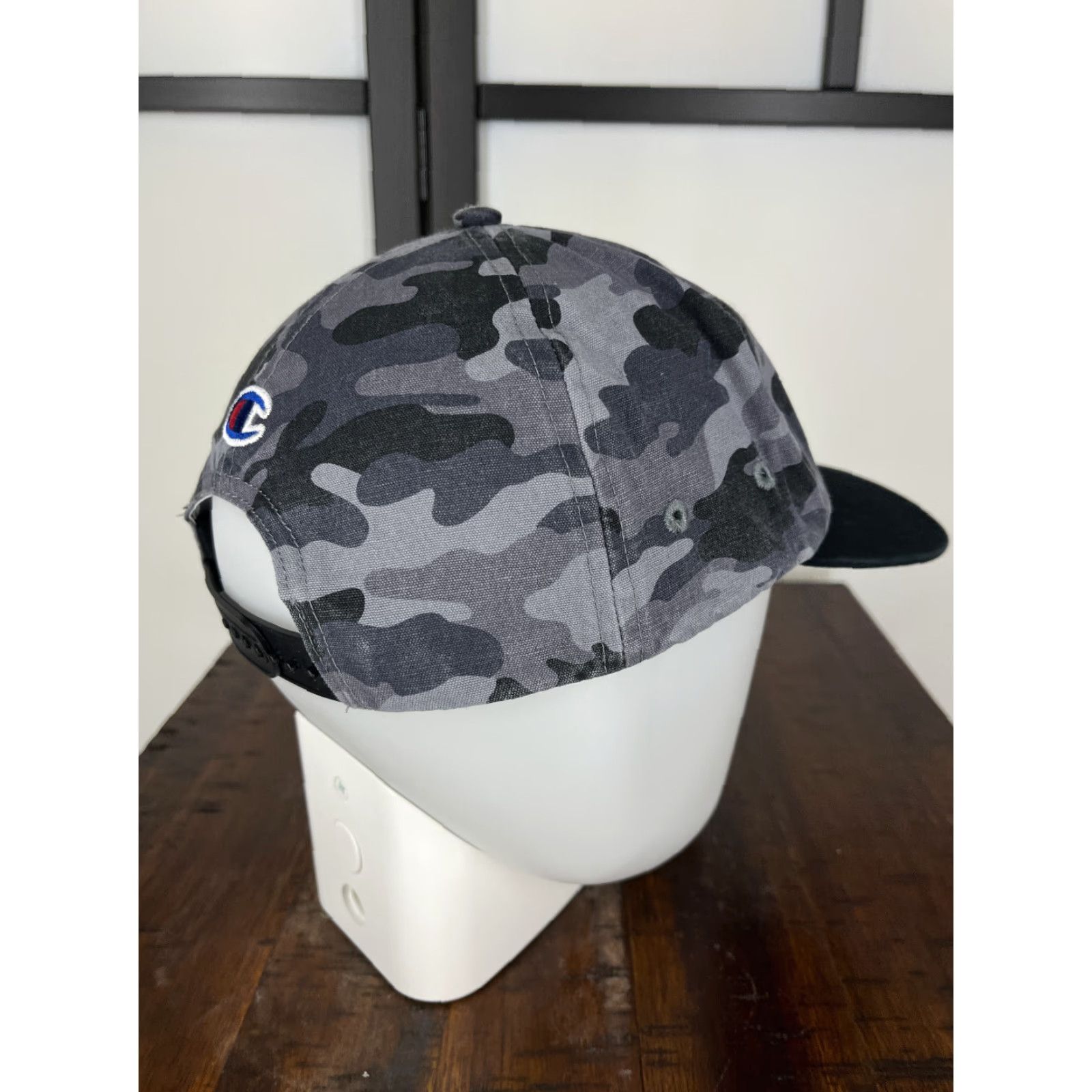 Champion Champion Hat Cap Snap Back Adult One Size Gray Camo Embroidered 100% Cotton Golf Mens Womens Boys Girls Size ONE SIZE - 7 Thumbnail