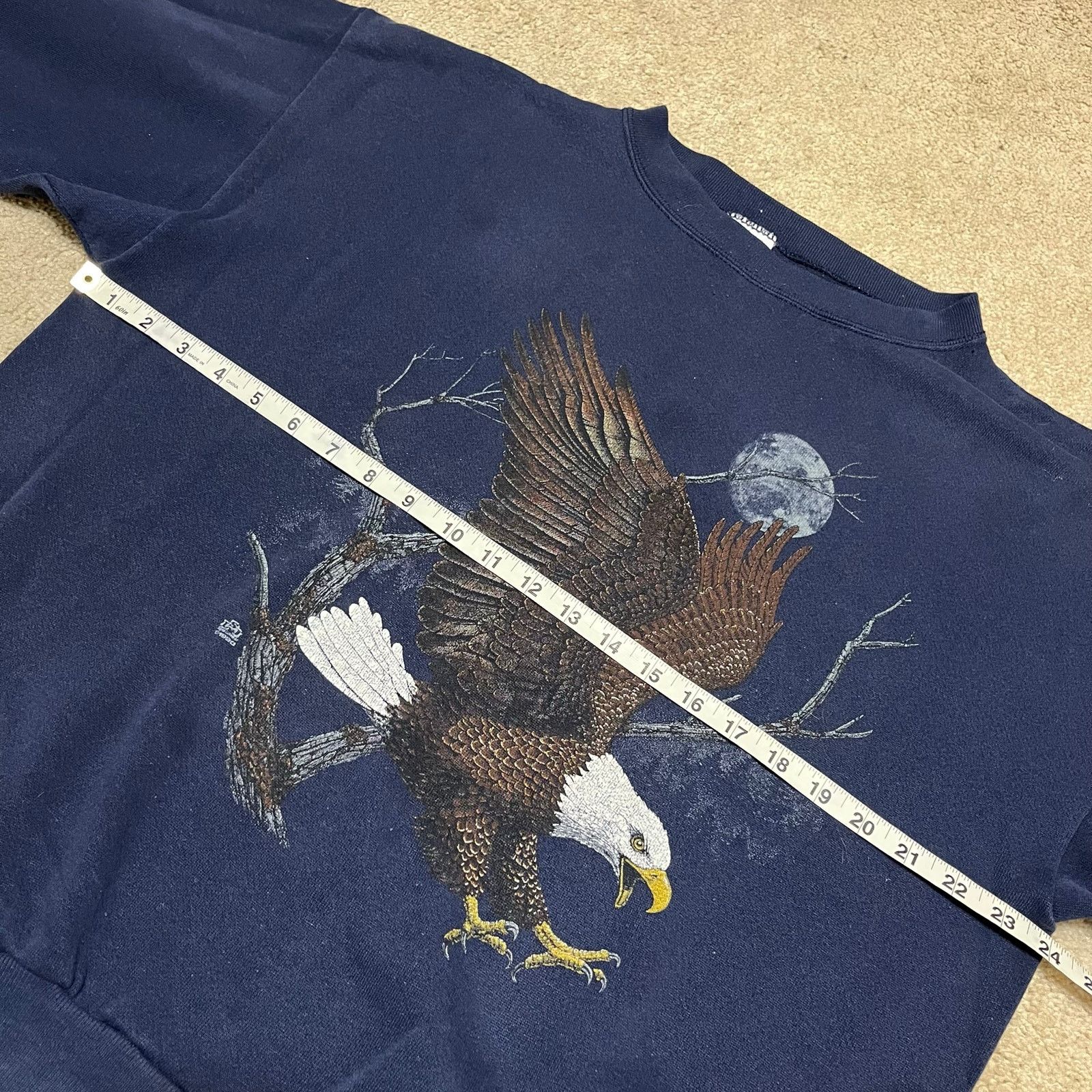 Tultex Vintage 90s Bald Eagle Nature Navy Graphic Crewneck XL Size US XL / EU 56 / 4 - 6 Thumbnail