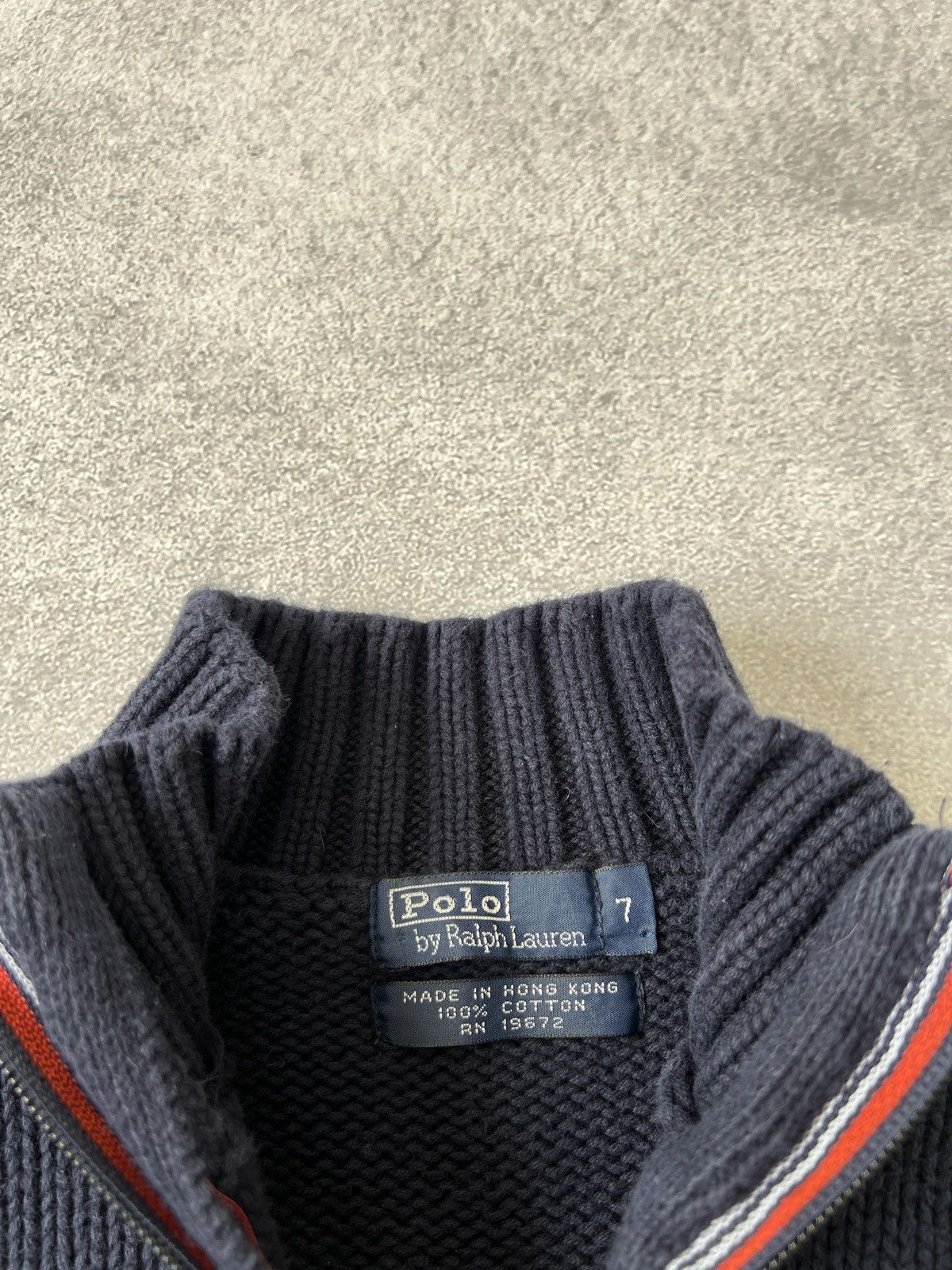 Polo Ralph Lauren × Vintage Vintage Polo Sport USA flag big logo kids sweater Size US XS / EU 42 / 0 - 7 Thumbnail