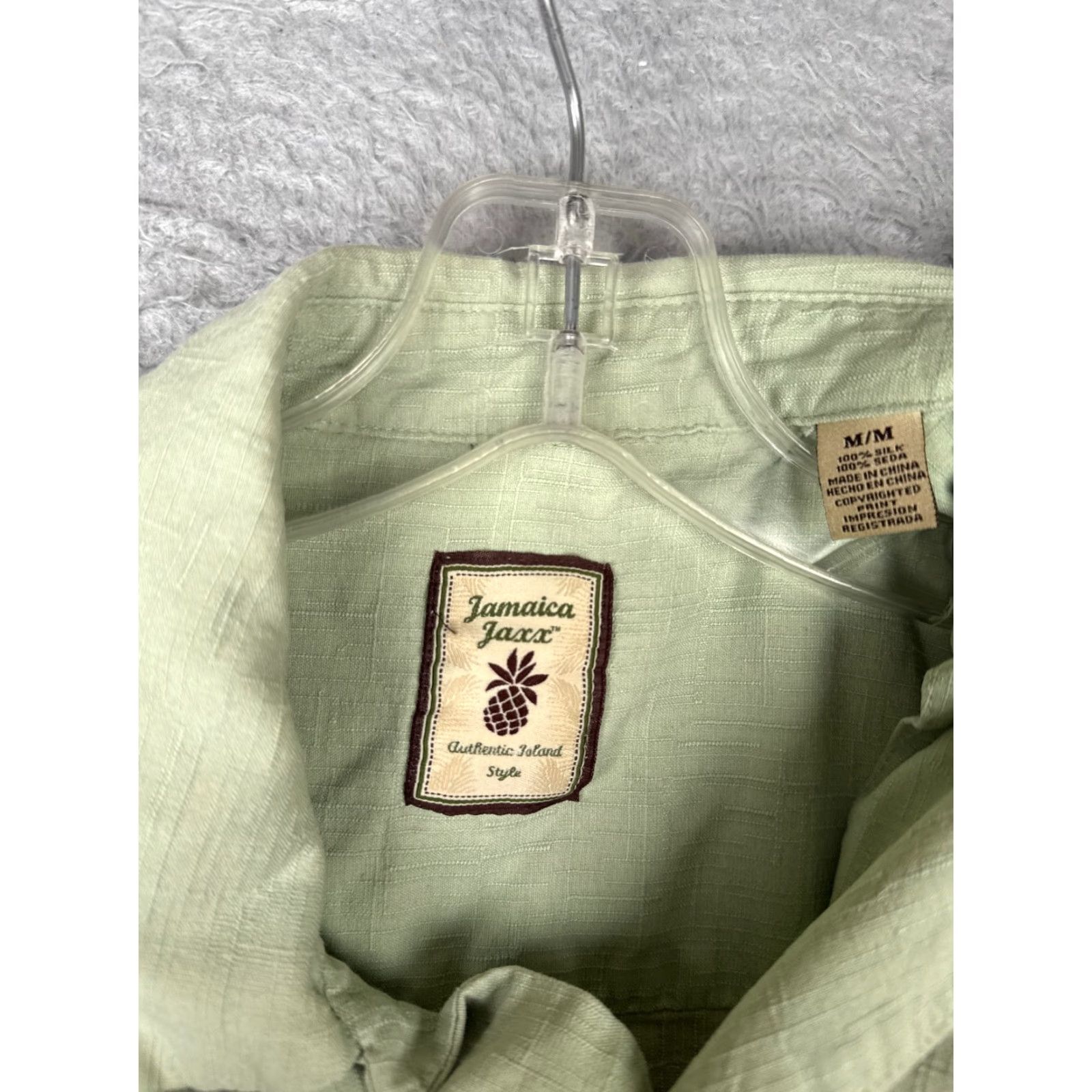 Vintage Jamaica Jaxx Shirt Men M Green Floral 100% Silk Button Up Hawaiian Pocket Shirt Size US M / EU 48-50 / 2 - 6 Thumbnail