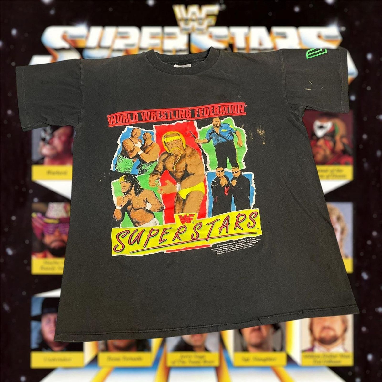 Vintage × WWF 1991 WWF Hulk Hogan Nasty Boys Big Boss Man Bushwhackers Tee Size US M / EU 48-50 / 2 - 1 Thumbnail