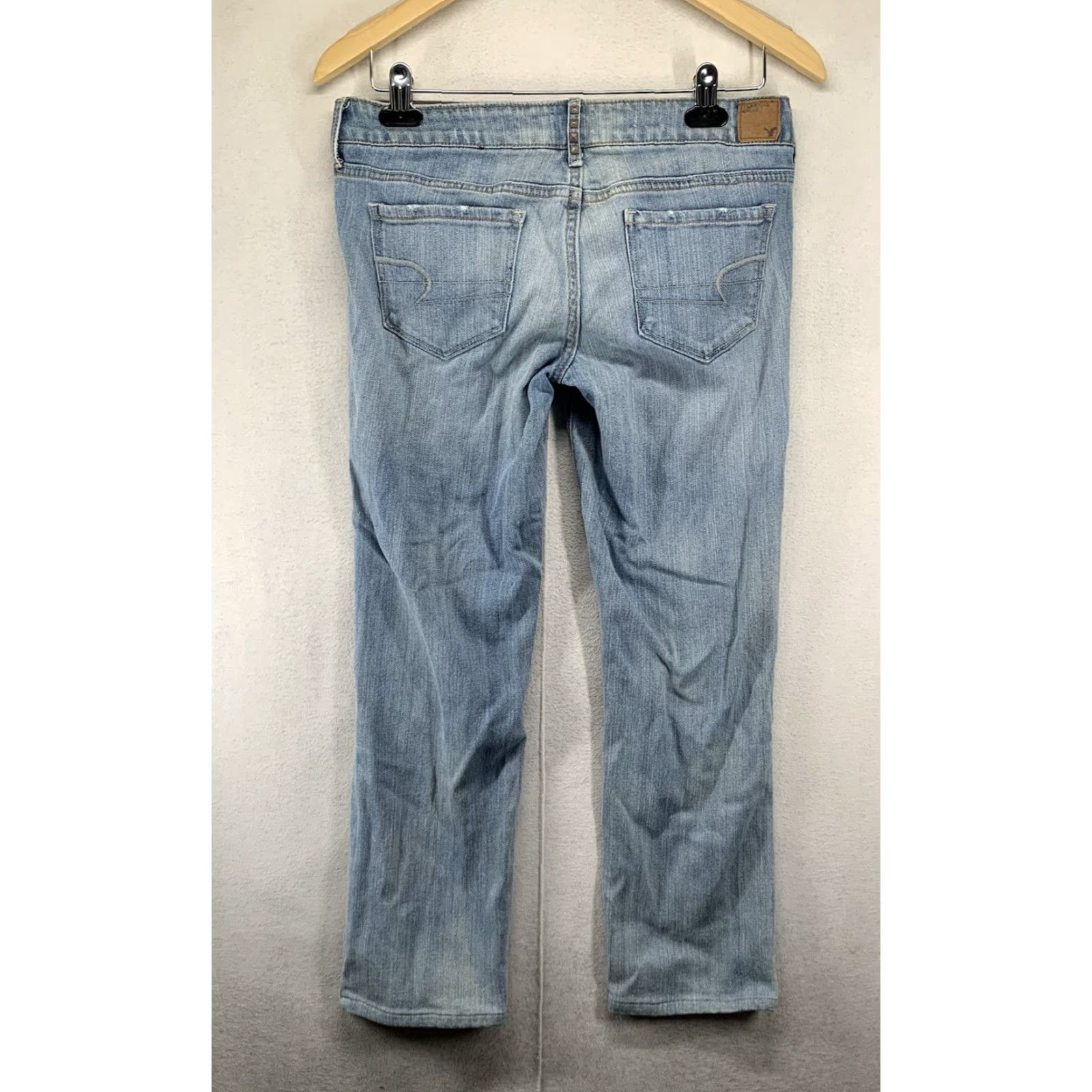American Eagle Outfitters VINTAGE American Eagle Women’s Jeans Skinny Stretch 8 Reg Distressed Studded Blue 90s Retro Size 30" / US 8 / IT 44 - 2 Thumbnail