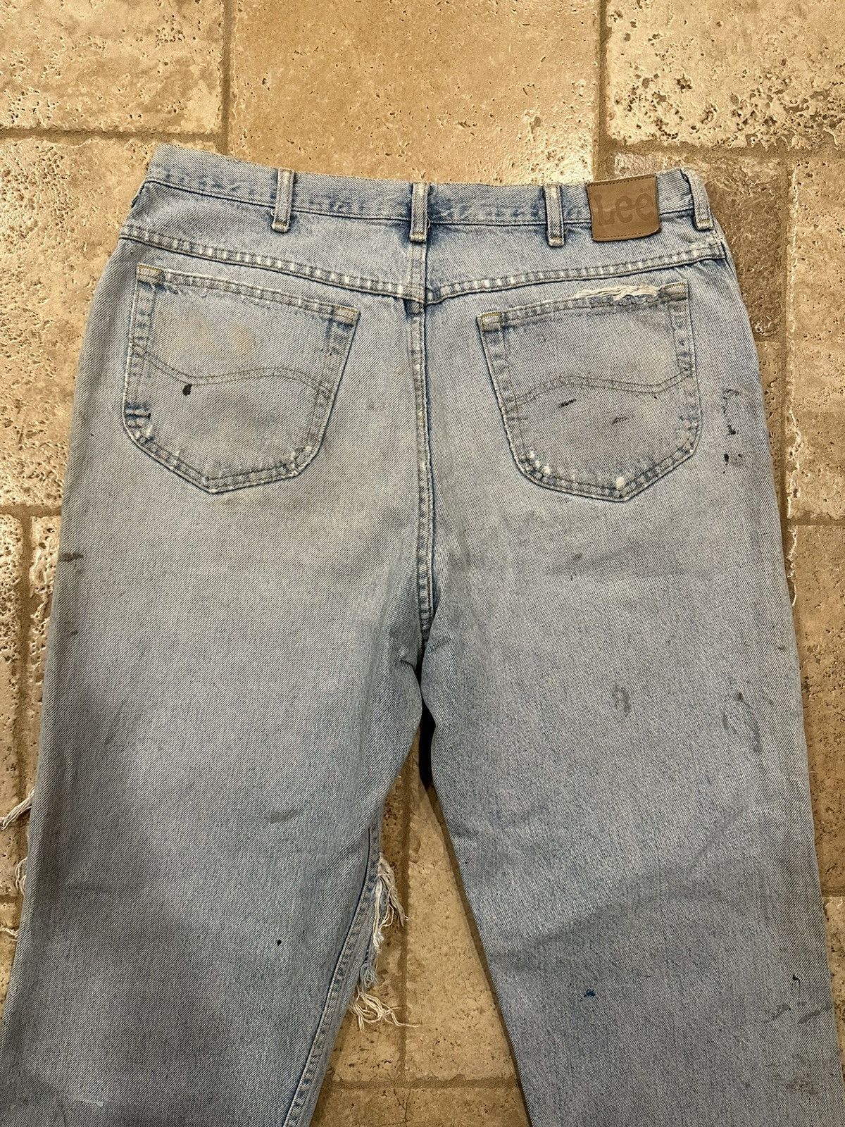 Lee Vintage Lee Painter Blue Denim Thrashed / Distressed Jeans Size US 36 / EU 52 - 13 Thumbnail