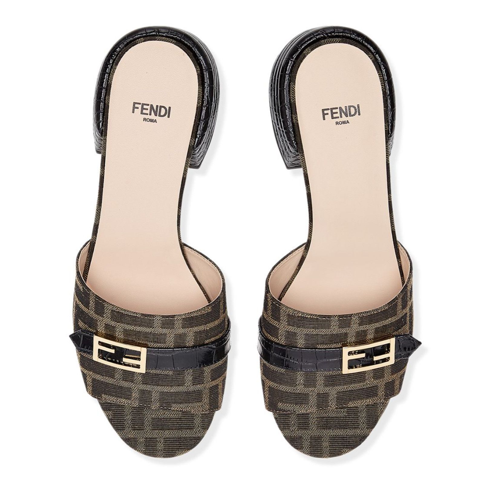 Fendi FF Monogram Backless Sandal Block Heel Mule Slide Pump 37 Size US 7 / IT 37 - 6 Thumbnail