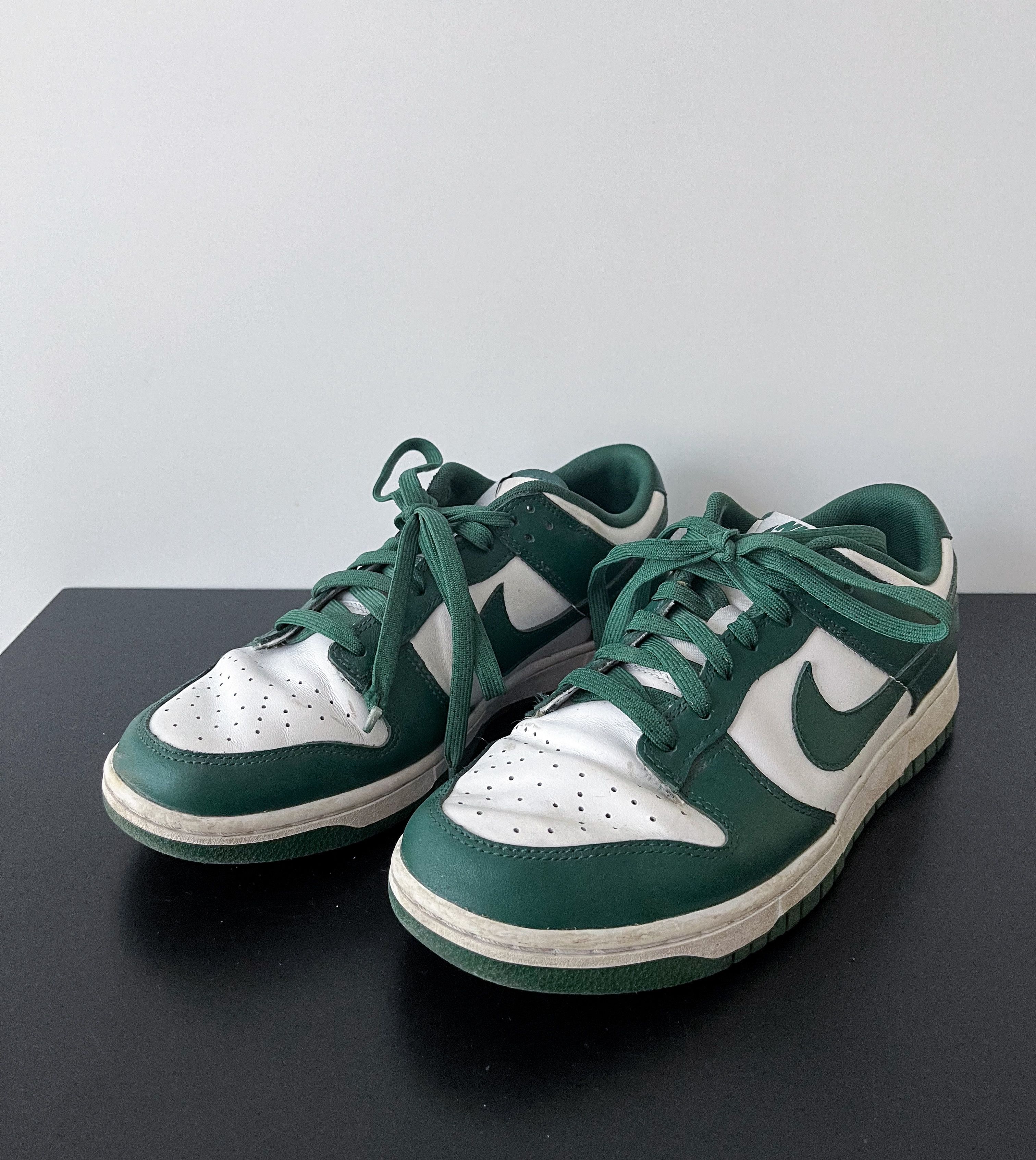 image of Nike Dunk Low Michigan State Shoes in Green, Men's (Size 9.5)