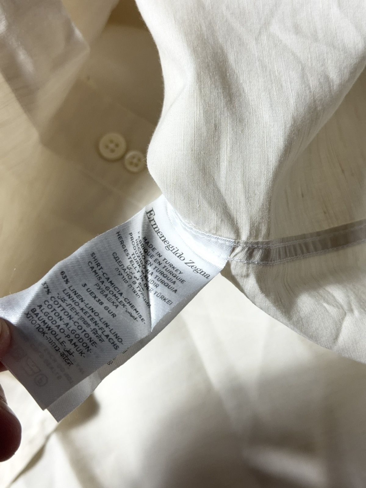 Ermenegildo Zegna Ermenegildo Zegna Linen Pocket Button Up Shirt Size US L / EU 52-54 / 3 - 8 Thumbnail