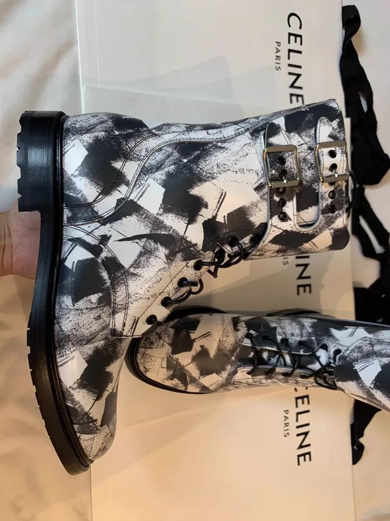 Celine Celine Printed Tower Buckle Military Boots Size US 9 / EU 42 - 3 Thumbnail