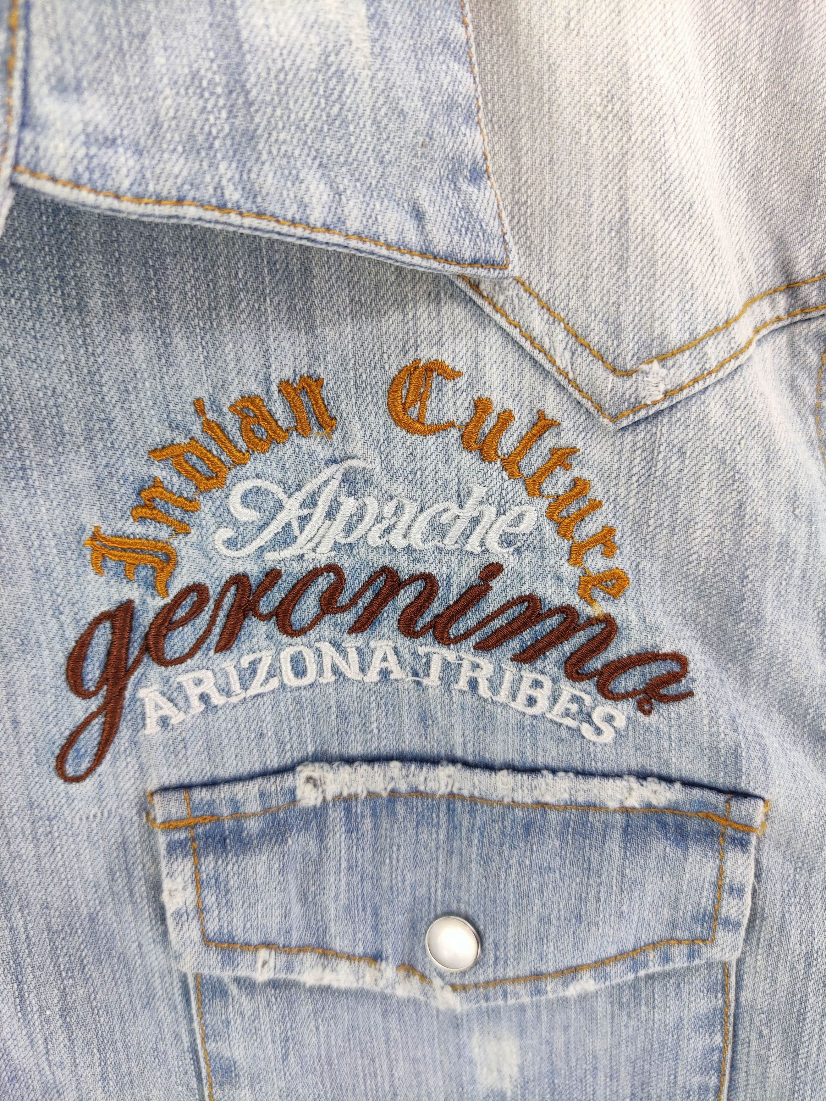 Japanese Brand Vintage Geronimo Denim Snap Button Embroidery Logo Size M / US 6-8 / IT 42-44 - 3 Thumbnail
