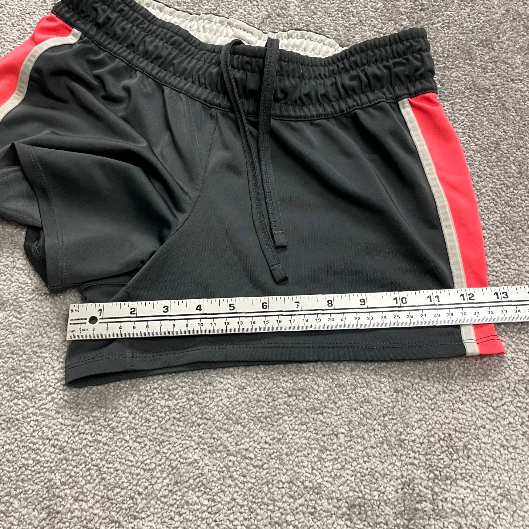 Vintage Unbranded Active Shorts Womens M Black Orange Drawstring Gym Running 30x3.5 Athletic Breathable Pockets Reg Regular"} Size 32" / US 10 / IT 46 - 6 Thumbnail
