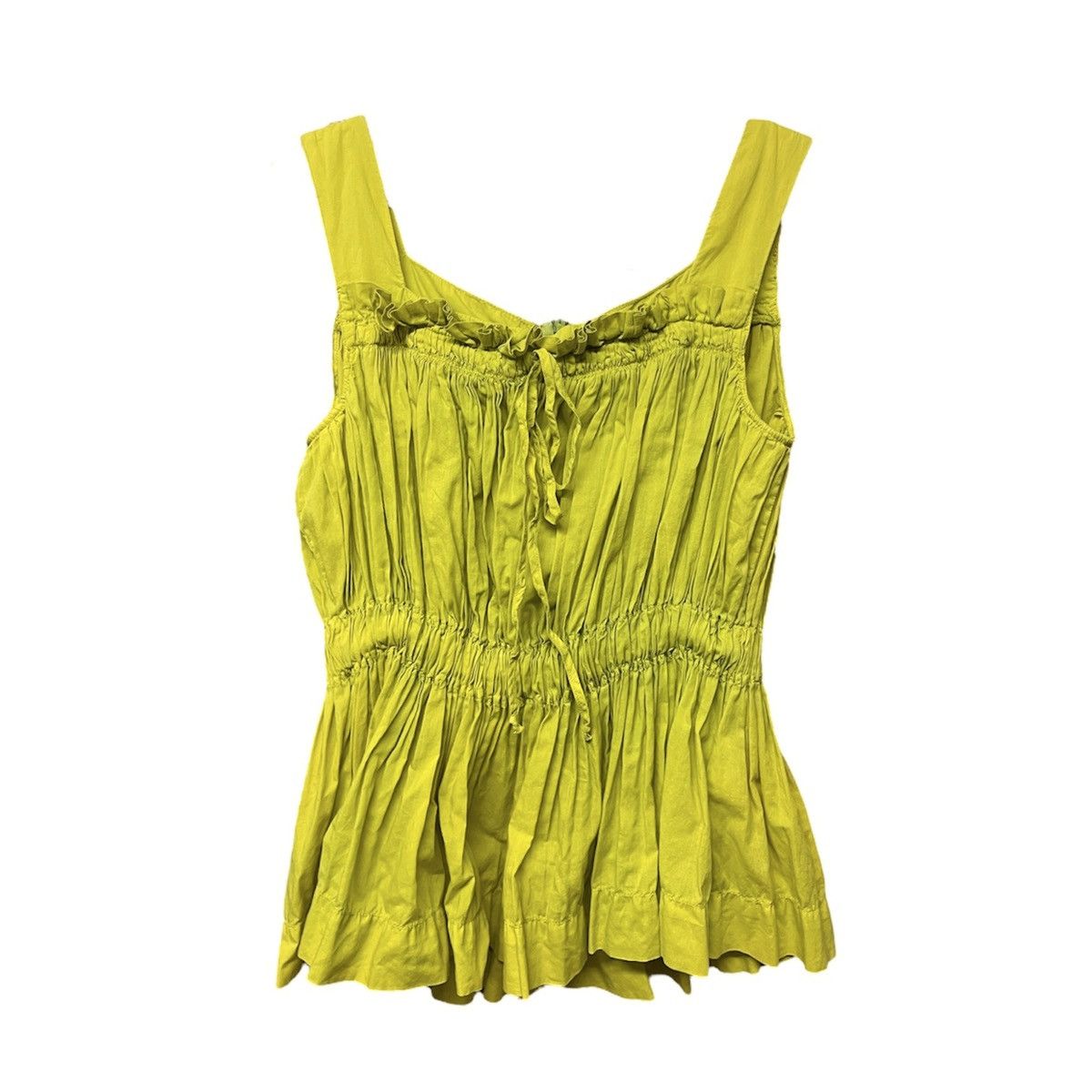 Vintage × Vivienne Westwood Vivienne Westwood Chartreuse Ruched Tank Top Size XS / US 0-2 / IT 36-38 - 2 Thumbnail