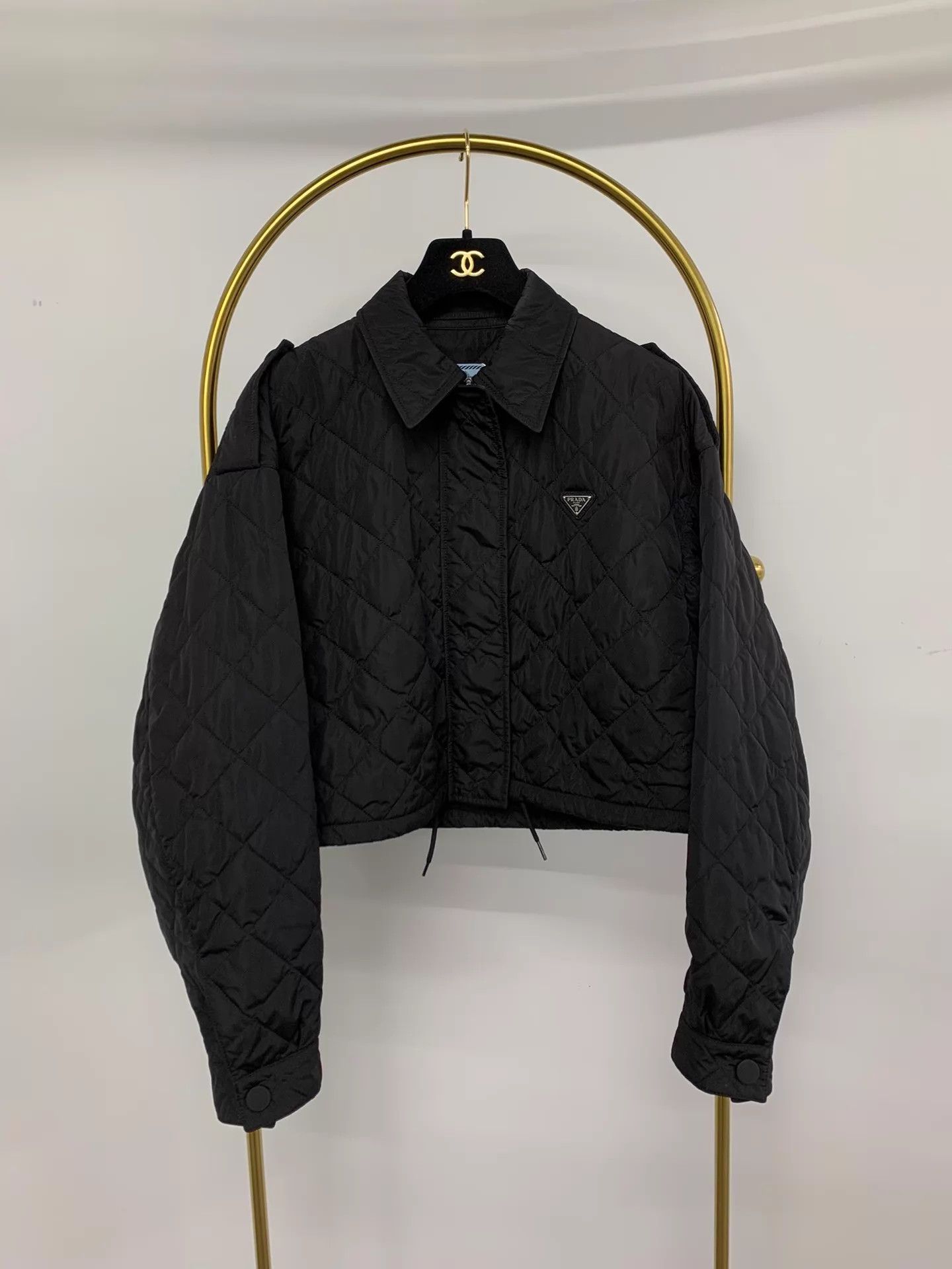 Prada Prada Black Triangle Logo Quilted Jacket 38 New Size XS / US 0-2 / IT 36-38 - 1 Thumbnail