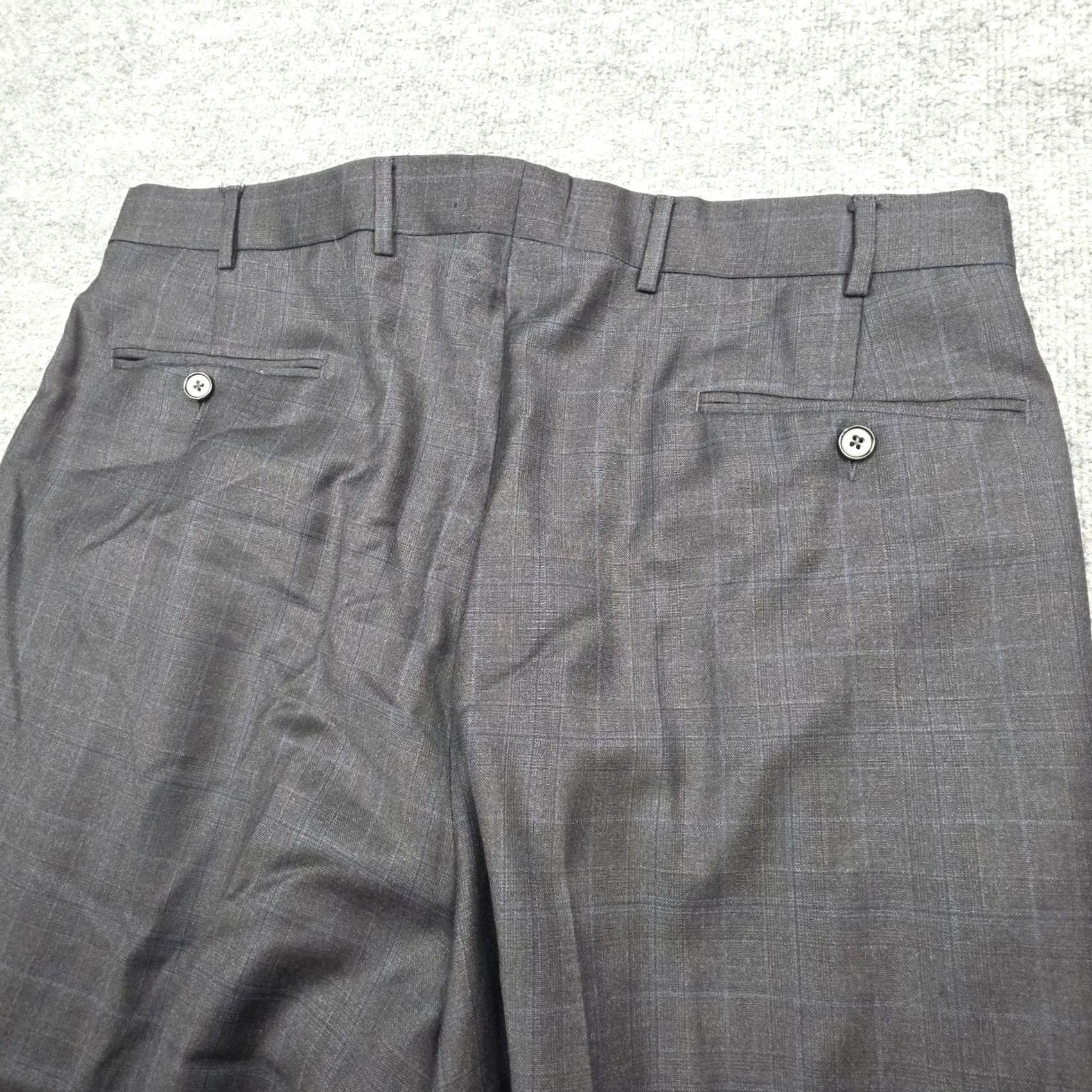 Ermenegildo Zegna Ermenegildo Zegna Suit 2 Piece Trofeo Plaid Wool Blazer 52R/42R Gray Navy Denim? Size 52R - 7 Thumbnail