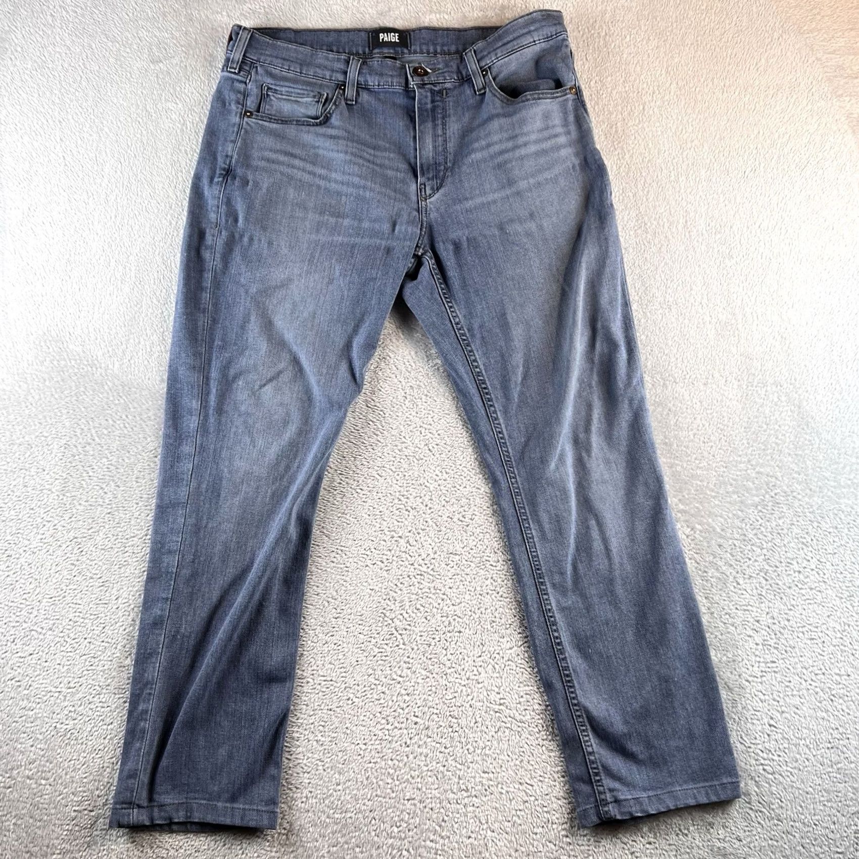 Paige Paige Lennox Jeans Mens 34x26 Blue Straight Slim Denim Preppy USA 5-Pocket City College 90s Womens? Size US 34 / EU 50 - 2 Thumbnail