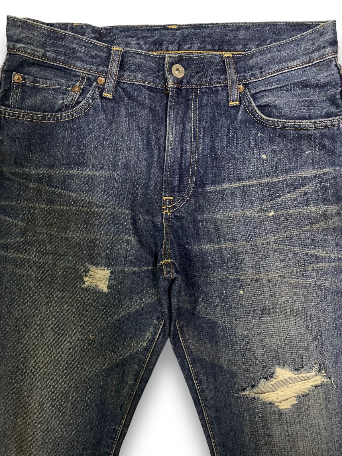 Jun Takahashi Vintage Uniqlo UJ S002 Blue Washed Distressed Grunge Jeans Size US 30 / EU 46 - 3 Thumbnail