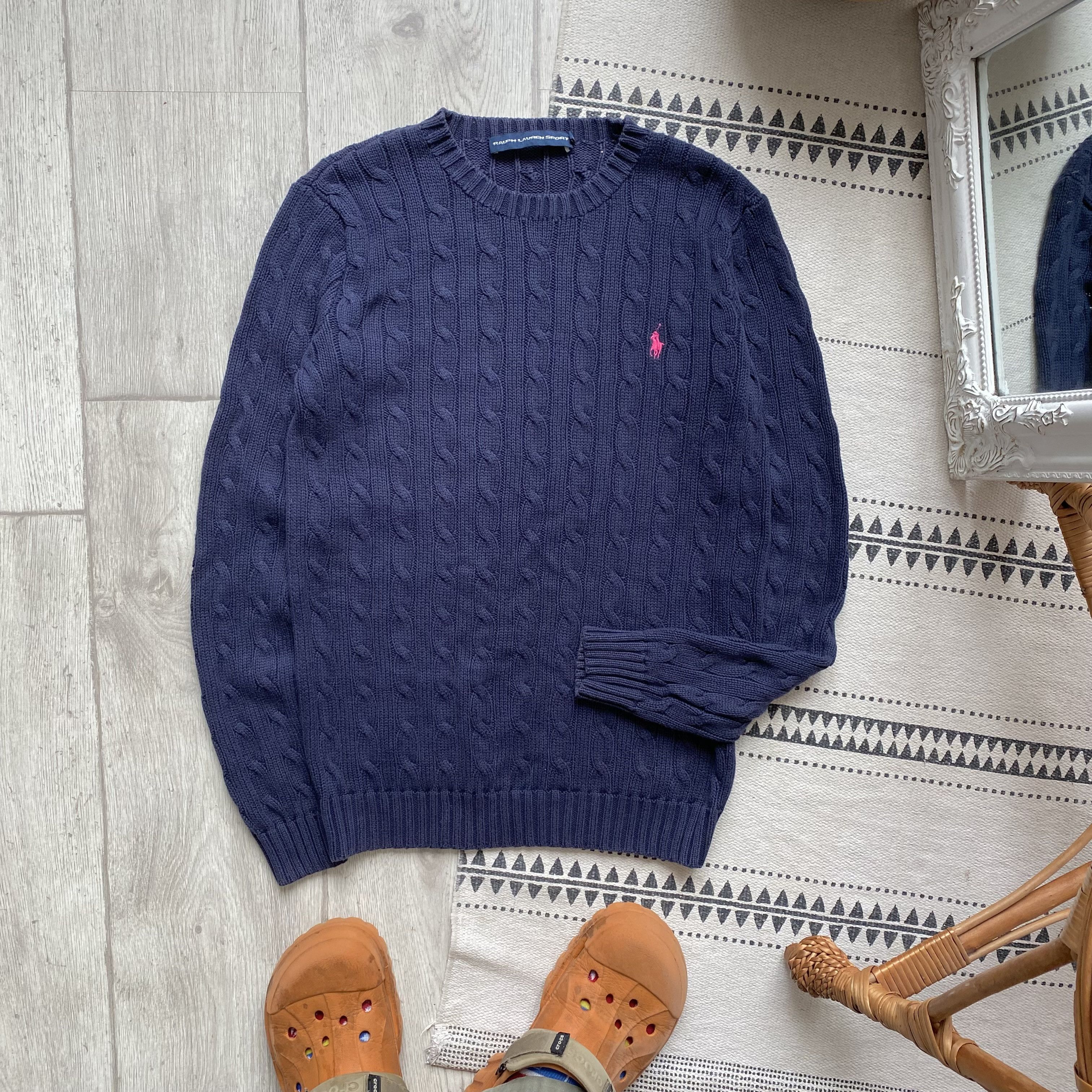 Polo Ralph Lauren 🔥90s Vintage Polo Ralph Lauren Cable Knit Sweater Faded Size S / US 4 / IT 40 - 4 Thumbnail