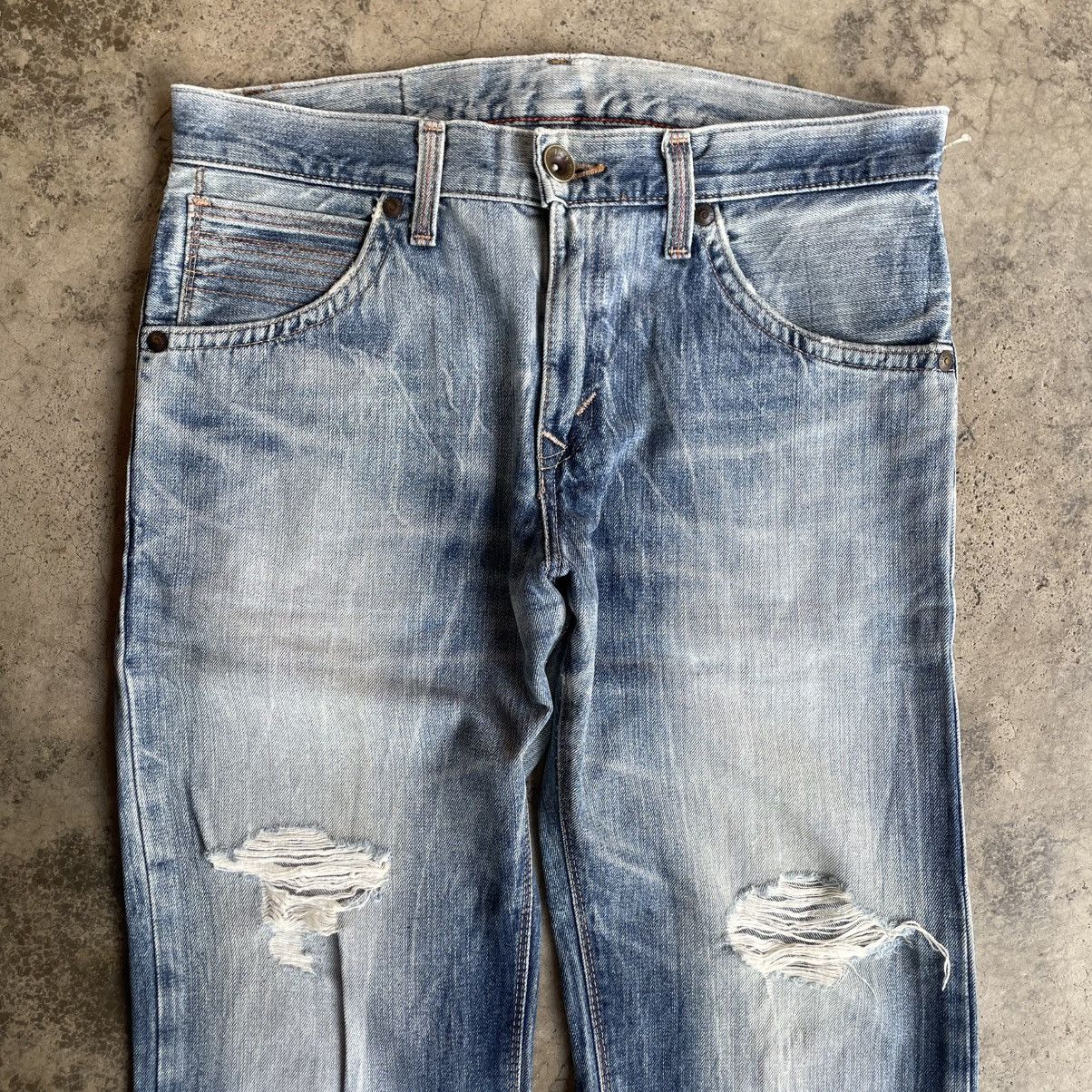 Edwin 🔥Vintage Edwin EXS413 Stoned Washed Ripped Distress Jeans Size US 34 / EU 50 - 2 Thumbnail