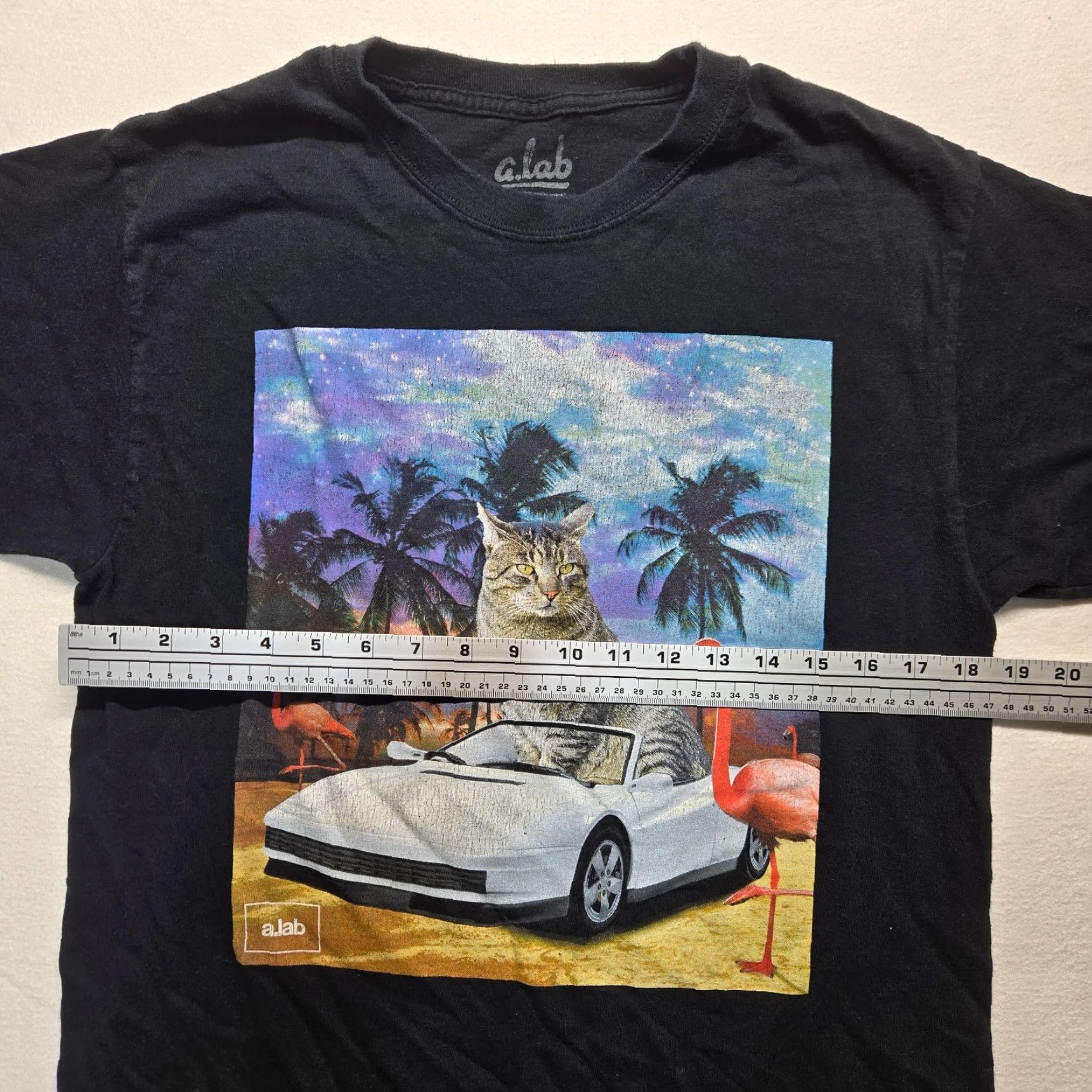 Vintage G Lab Tee Shirt Graphic Cat Flamingo Sports Car Black Adult M Medium Mens Shirt Size US M / EU 48-50 / 2 - 4 Thumbnail