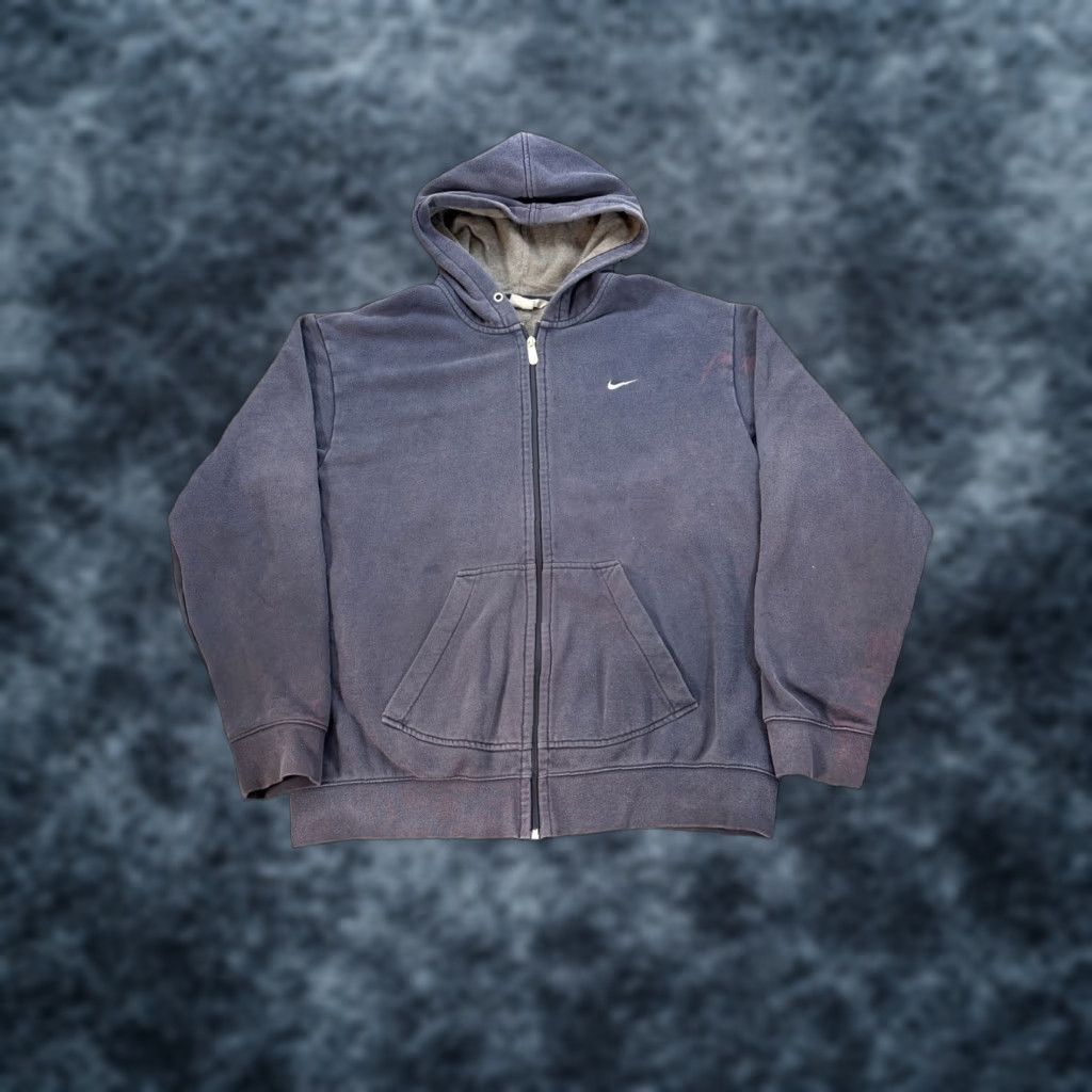 Nike VINTAGE Nike Hoodie Mens L Zip Up Grunge Blue 90s Distressed Sweatshirt Pullover Long Sleeve Cotton Polyester Size L Mens Size US L / EU 52-54 / 3 - 1 Thumbnail