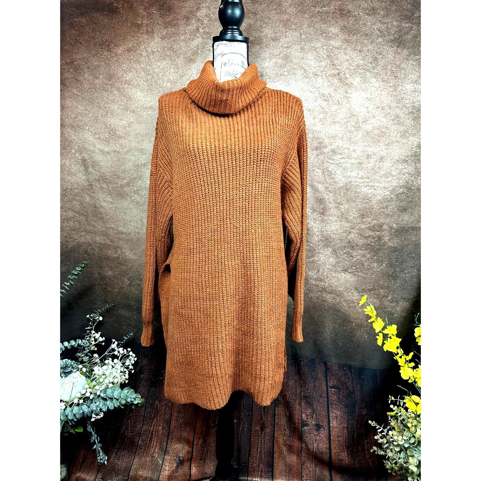 Free People Free People Eleven Chunky Knit Sweater - Rust - size M Size M / US 6-8 / IT 42-44 - 7 Thumbnail