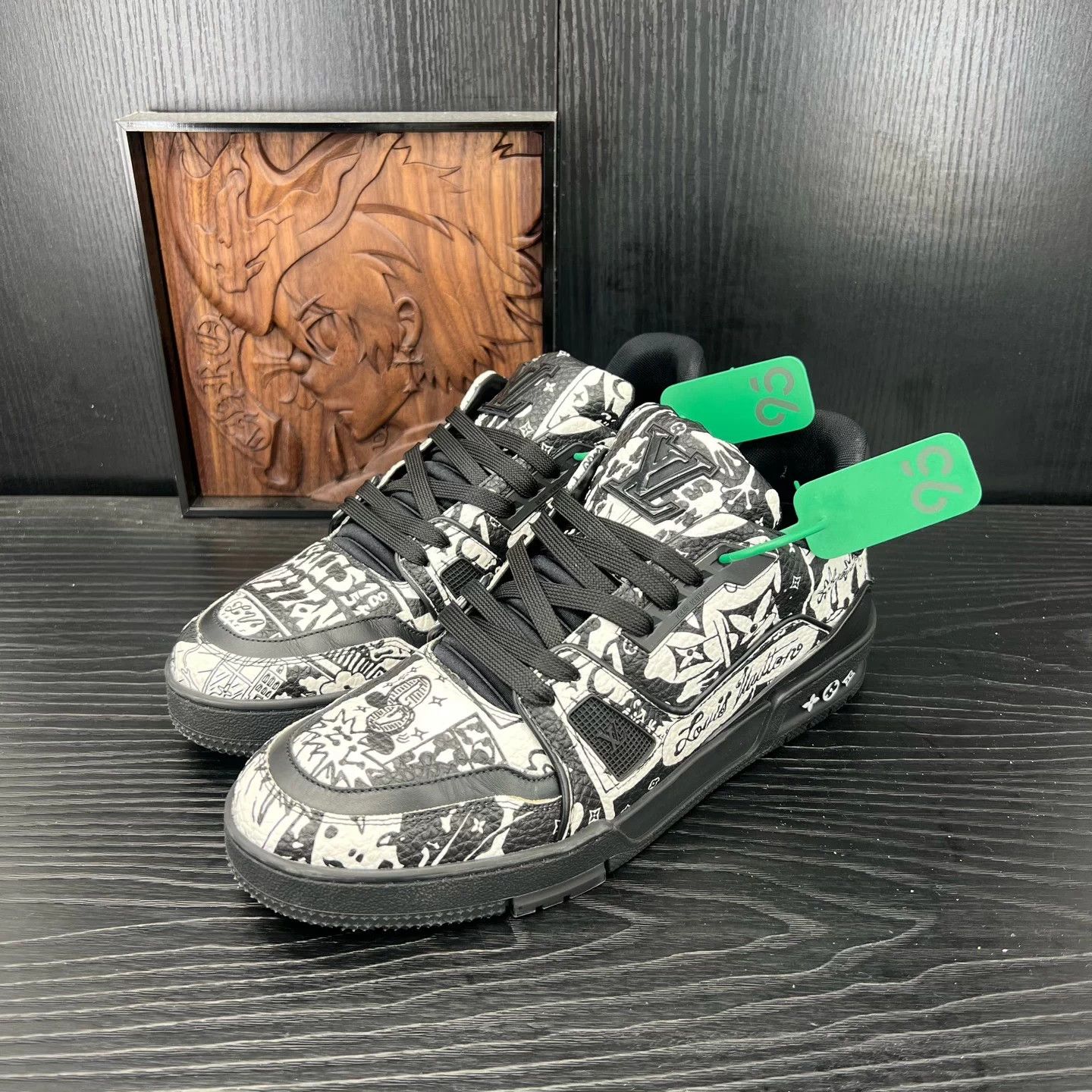 Louis Vuitton LV Trainer Black & White Graffiti 41 Size US 8 / EU 41 - 1 Thumbnail