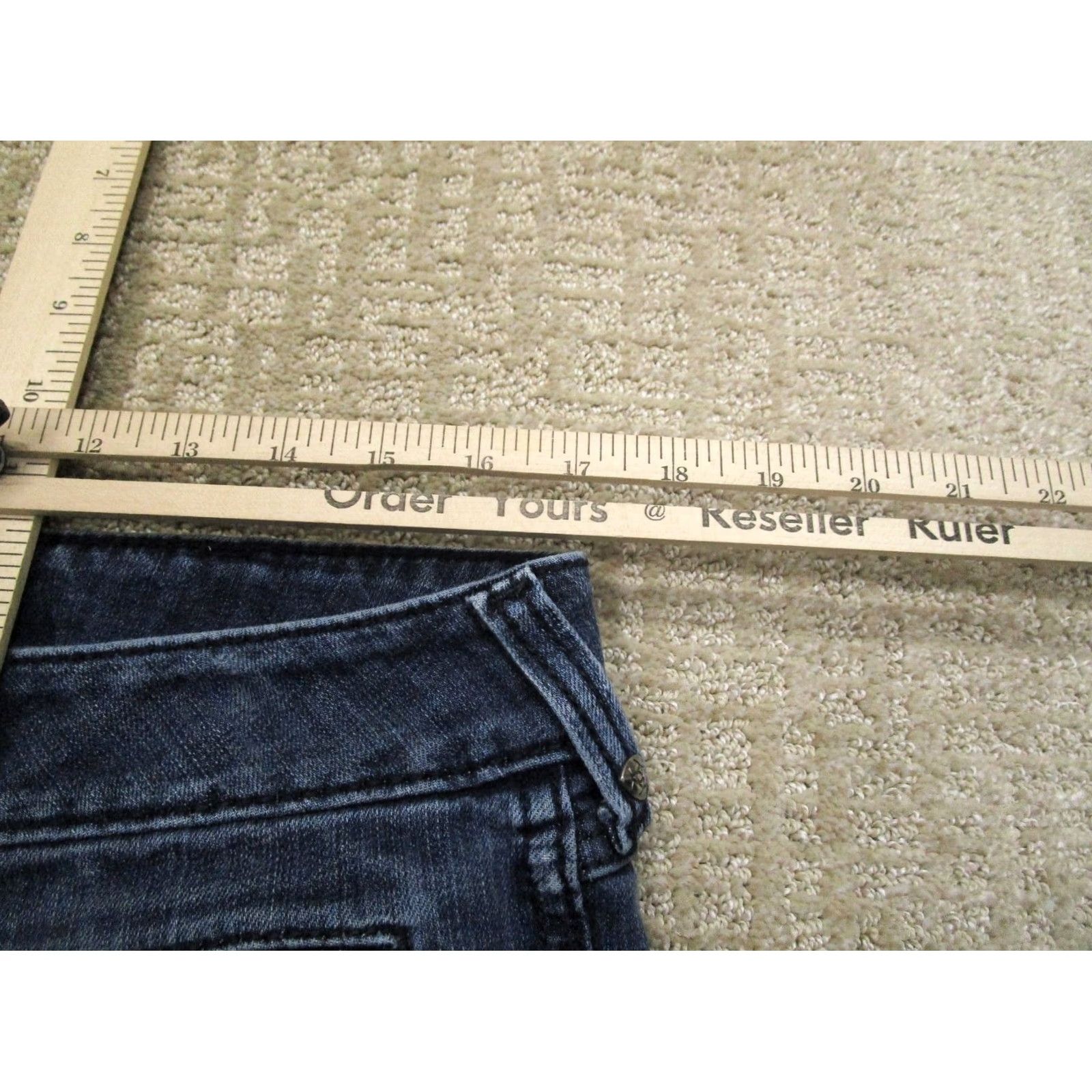 Ariat Ariat Jeans Bootcut Women 32 Tall Blue Dark Wash 5-Pocket Denim Stretch Cowgirl Pants Linked Logo Womens Jeans Size 24" / US 00 / IT 34 - 5 Thumbnail