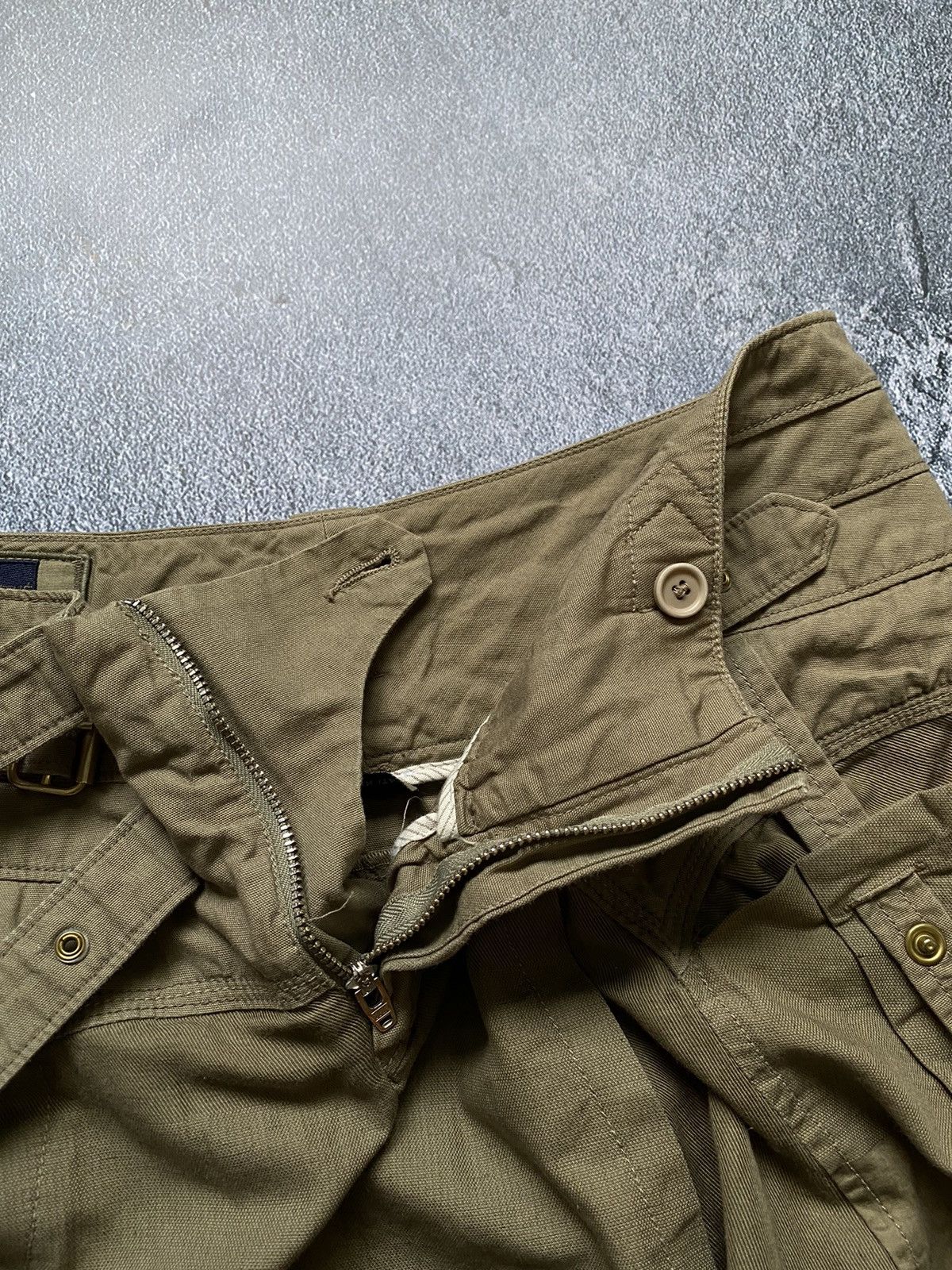 Marithe + Francois Girbaud M+FG Army Green Utility Belted Y2K Techwear Bubble Skirt Size 28" / US 6 / IT 42 - 5 Thumbnail