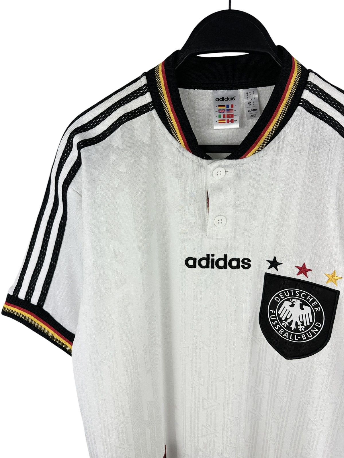 Adidas Adidas Germany 1996 Reissue Home Soccer Jersey Football Polo Size US S / EU 44-46 / 1 - 2 Thumbnail