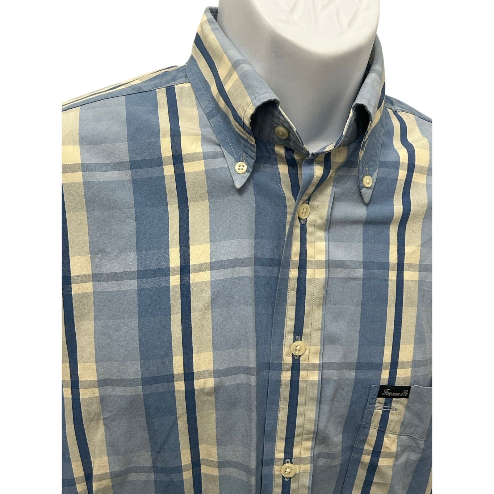 Faconnable Faconnable Vintage Blue Beige Plaid Shirt M France Size US M / EU 48-50 / 2 - 1 Thumbnail