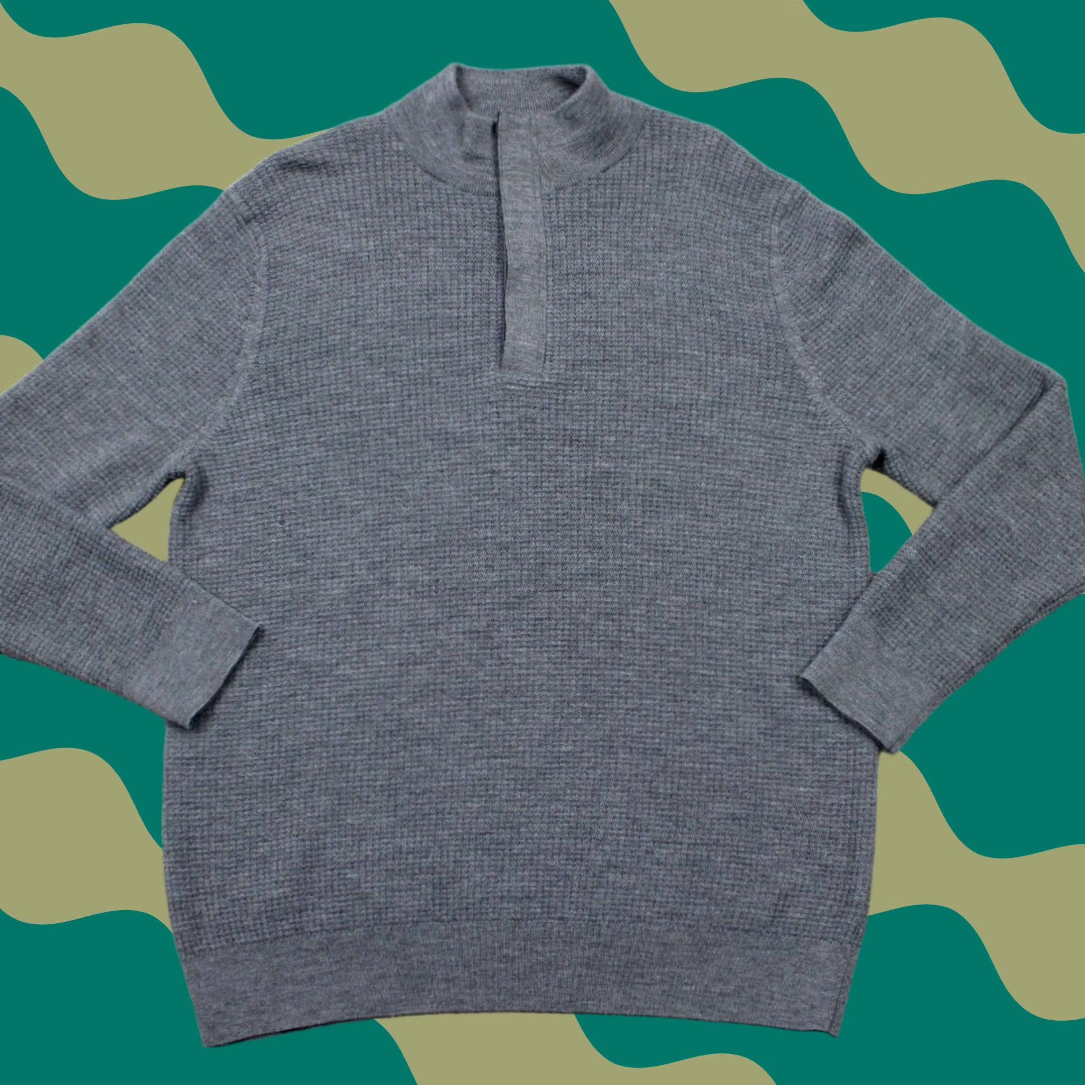 Vineyard Vines Vineyard Vines Wool Sweater Mens Large Gray 1/2 Zip L/S Pullover Size US L / EU 52-54 / 3 - 1 Thumbnail