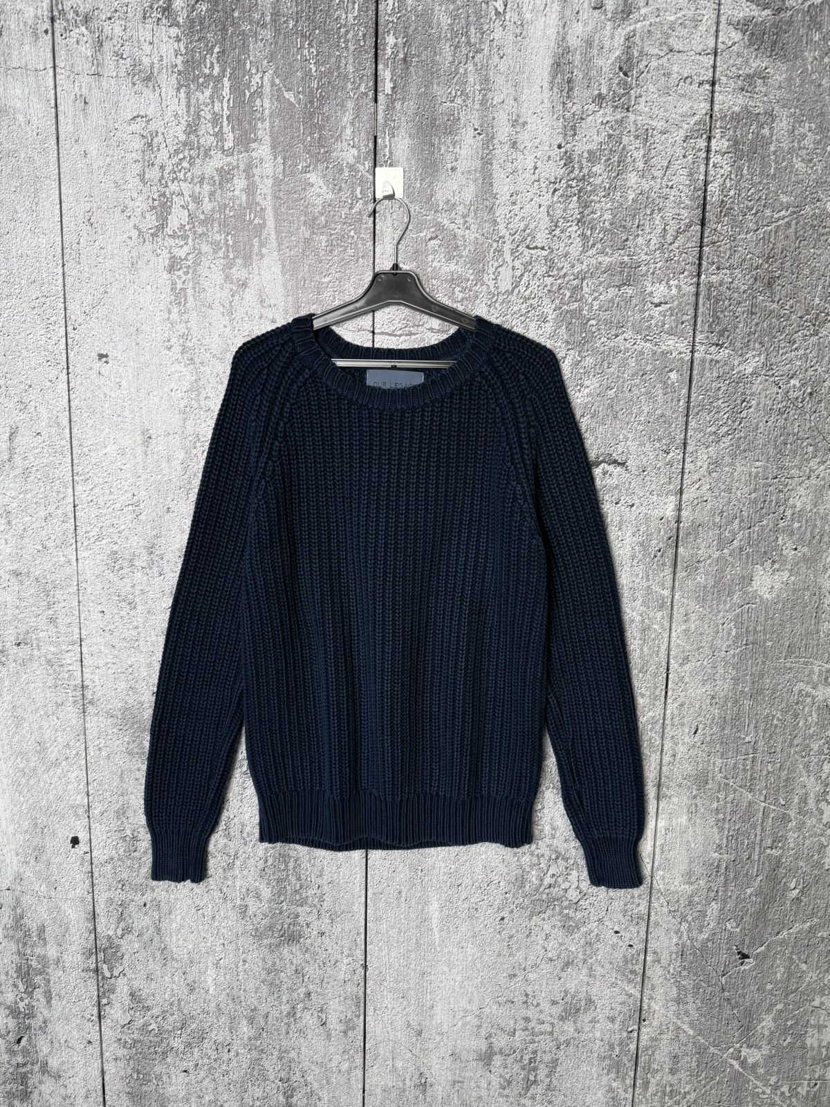 Our Legacy Our Legacy AW 15 Indigo Dyed Men Knitted Heavyweight Sweater Size US M / EU 48-50 / 2 - 1 Thumbnail