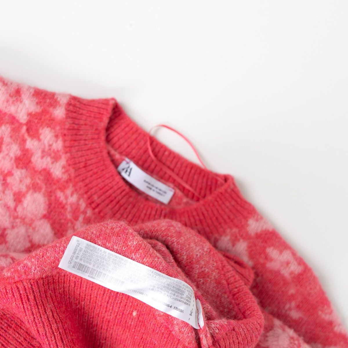 Zara Zara Womens Pink Floral Crop Sweater Knit Jumper Soft Cozy Size M / US 6-8 / IT 42-44 - 5 Thumbnail