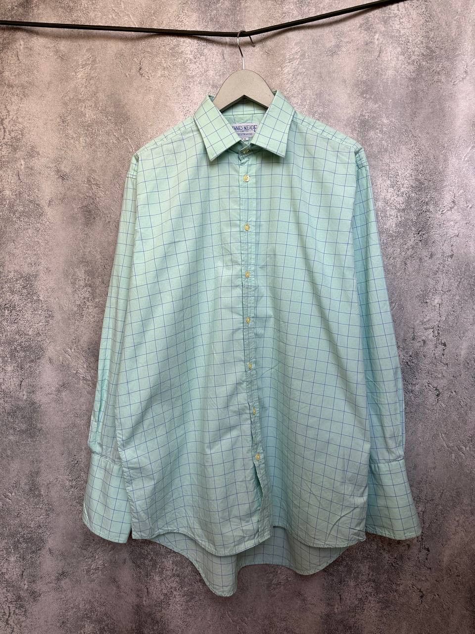 Other James Meade Plaid Dress Shirt Button Up Long Sleeve Mentol Size US XL / EU 56 / 4 - 2 Thumbnail