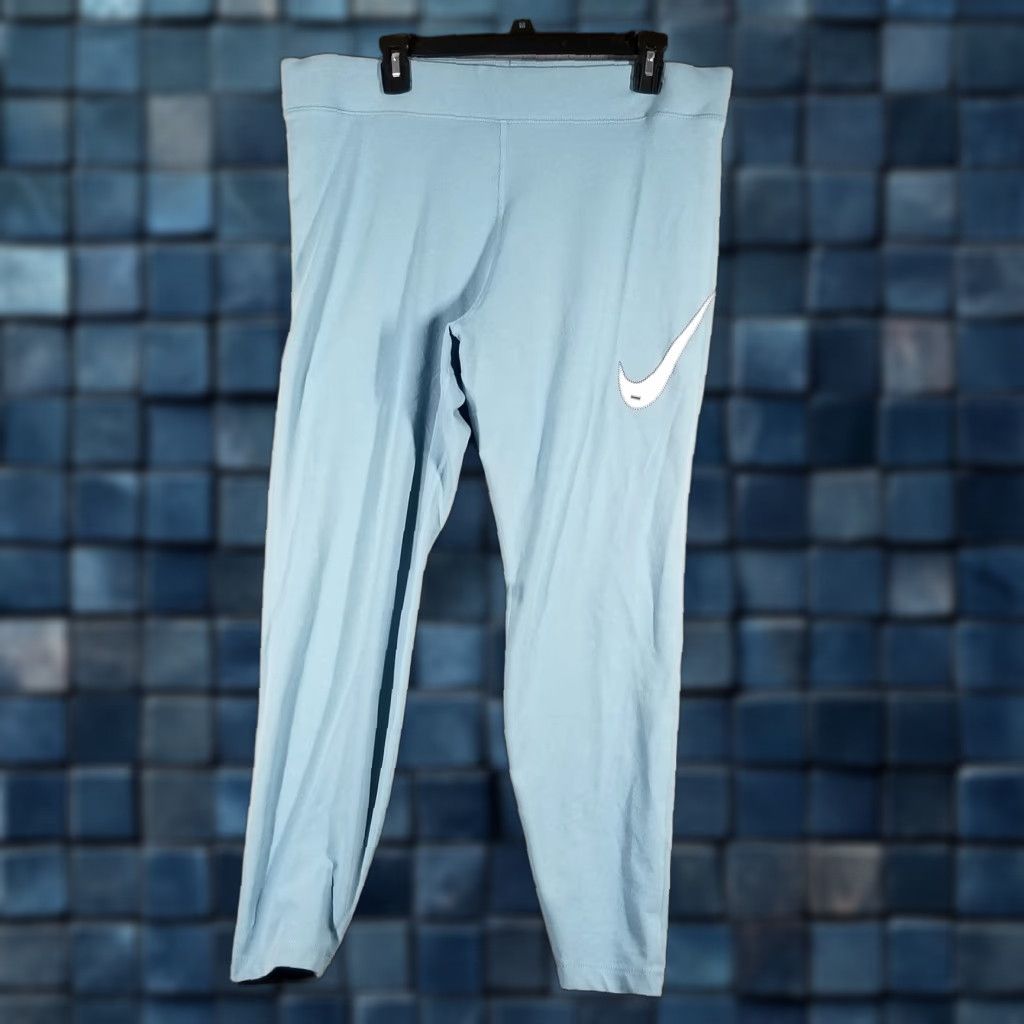 Nike Nike Leggings Womens 1X Blue DN5039-494 High Rise Stretch Swoosh Athletic Gym Size 40" / US 18 - 1 Thumbnail