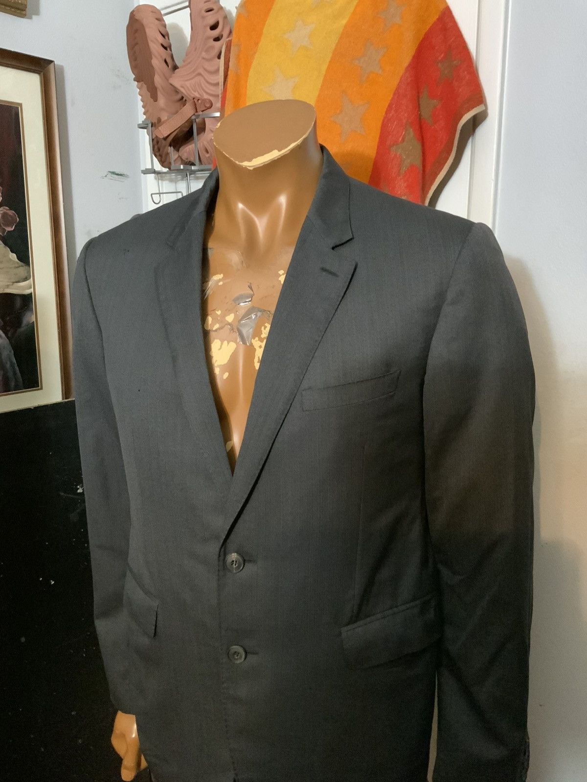 Burberry Burberry London Made In Italy Wool Two Button Blazer Jacket Size 52R - 16 Thumbnail