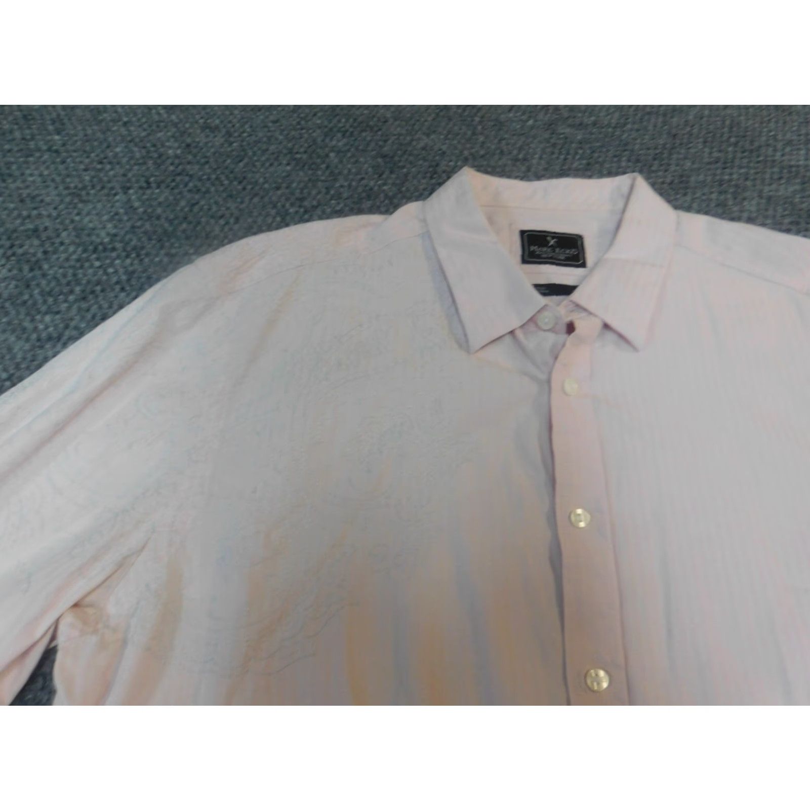 Marcs Marc Ecko Shirt Mens Button-Up XL Pink Casual Knit Cotton Long Sleeve Striped Collared Button-Down Western Size US XL / EU 56 / 4 - 4 Thumbnail