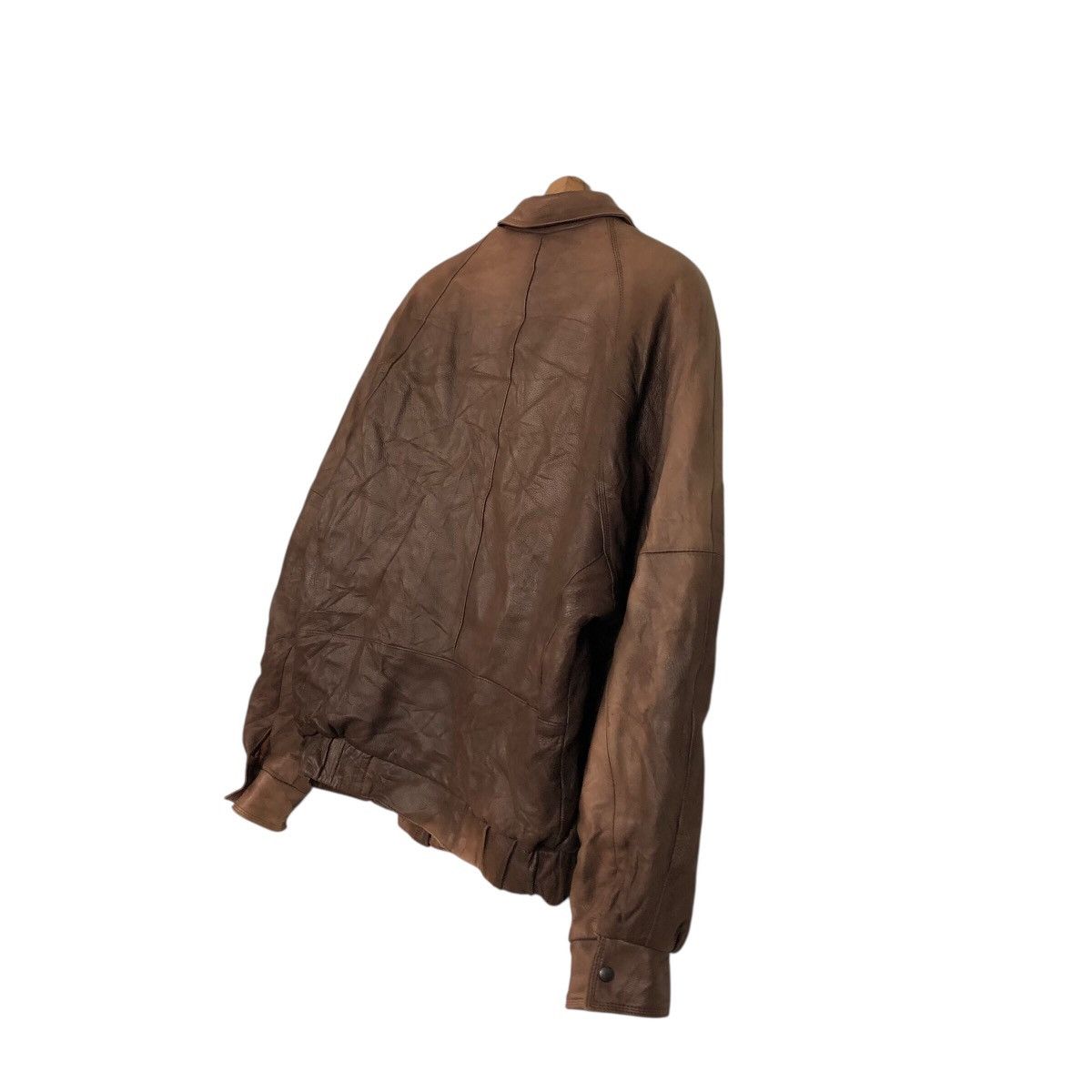 Japanese Brand Vintage Fly Bomber Leather Jacket Remy Blanket Issey Miyake Size US M / EU 48-50 / 2 - 11 Thumbnail