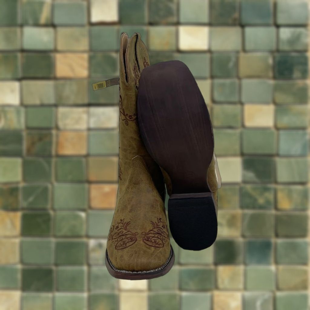 VINTAGE ROPER Women's Western Boots Size 11 Faux Leather Brown