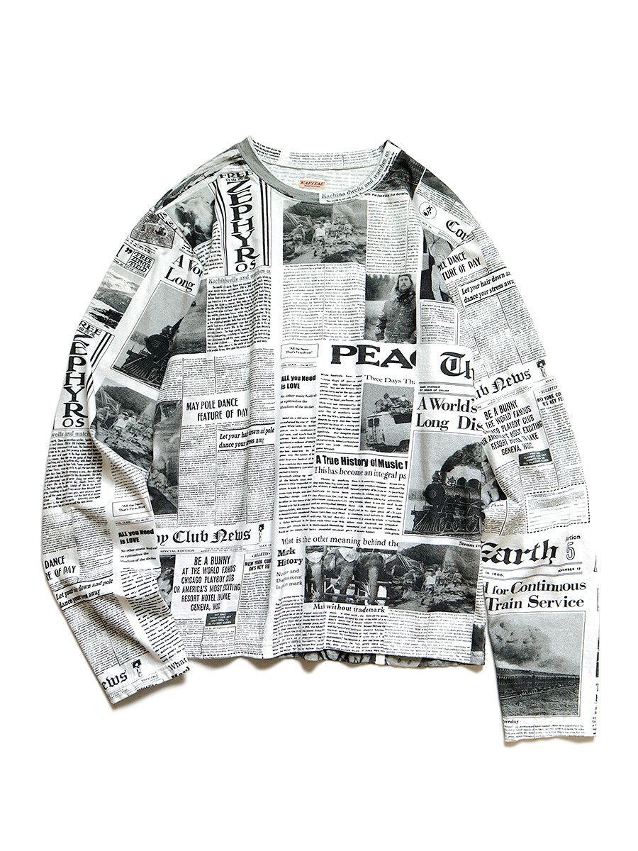 Kapital Gipsy Newspaper crew long sleeve t-shirt