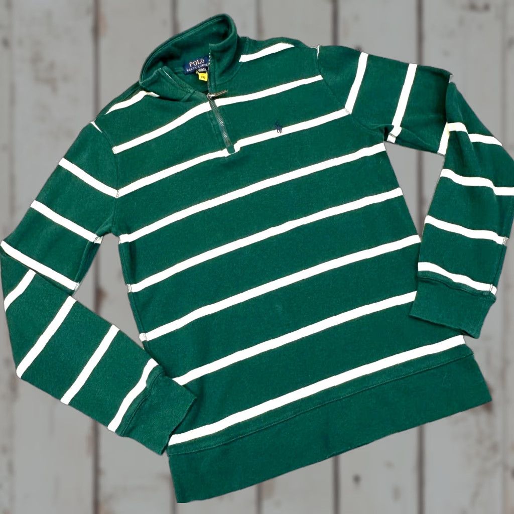 Ralph Lauren Polo Ralph Lauren Striped Interlock 1/4 Zip Polo Teen XL Boys Shirt Multicolor Logo 90s Golf Casual Mens Girls Size US XL / EU 56 / 4 - 1 Thumbnail